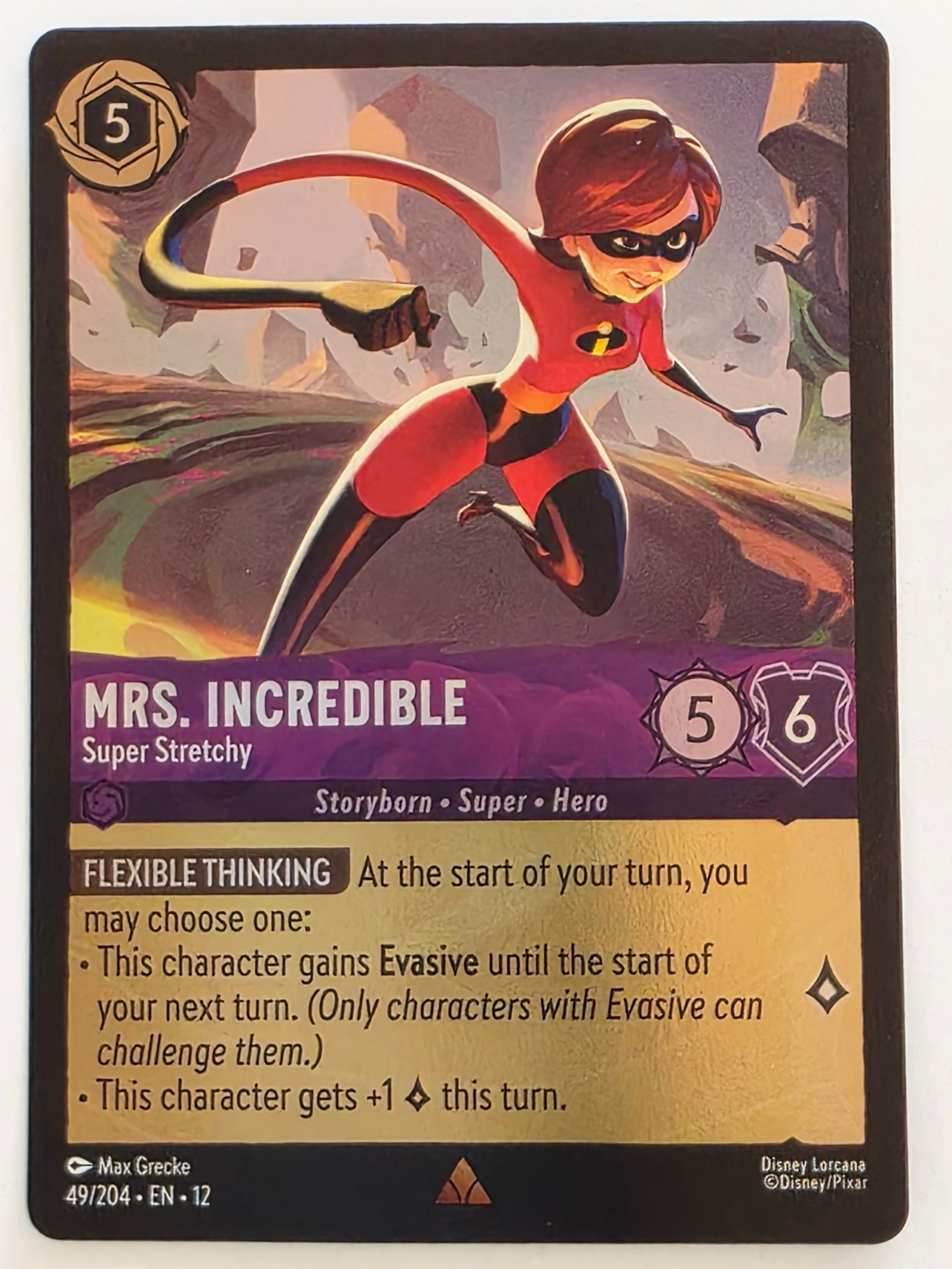 Disney Lorcana Wilds Unknown | Coldfoil | #049/204 | Mrs Incredible Super Stretchy | Rare