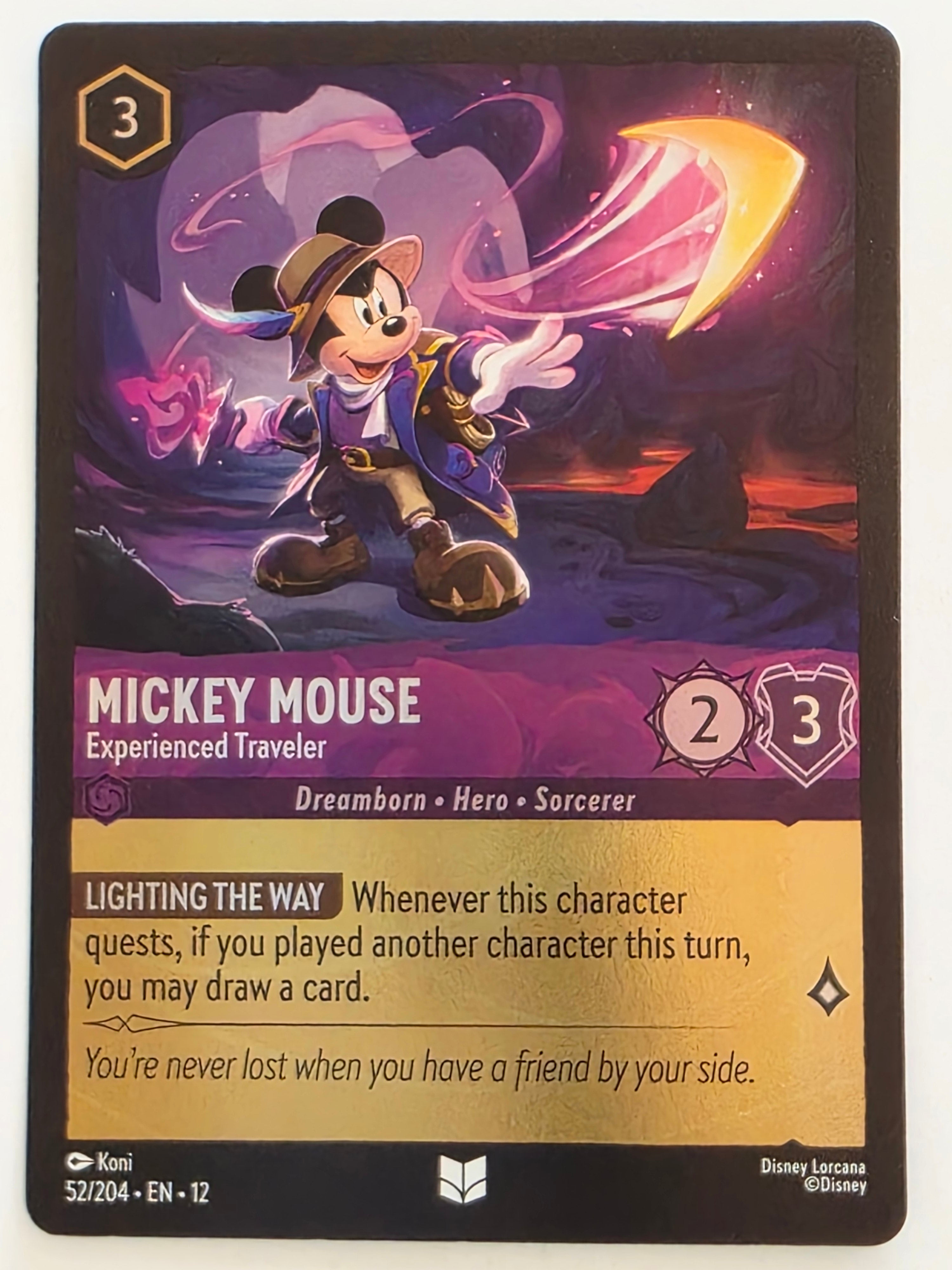Disney Lorcana Wilds Unknown | Coldfoil | #052/204 | Mickey Mouse Experienced Traveler | Uncommon