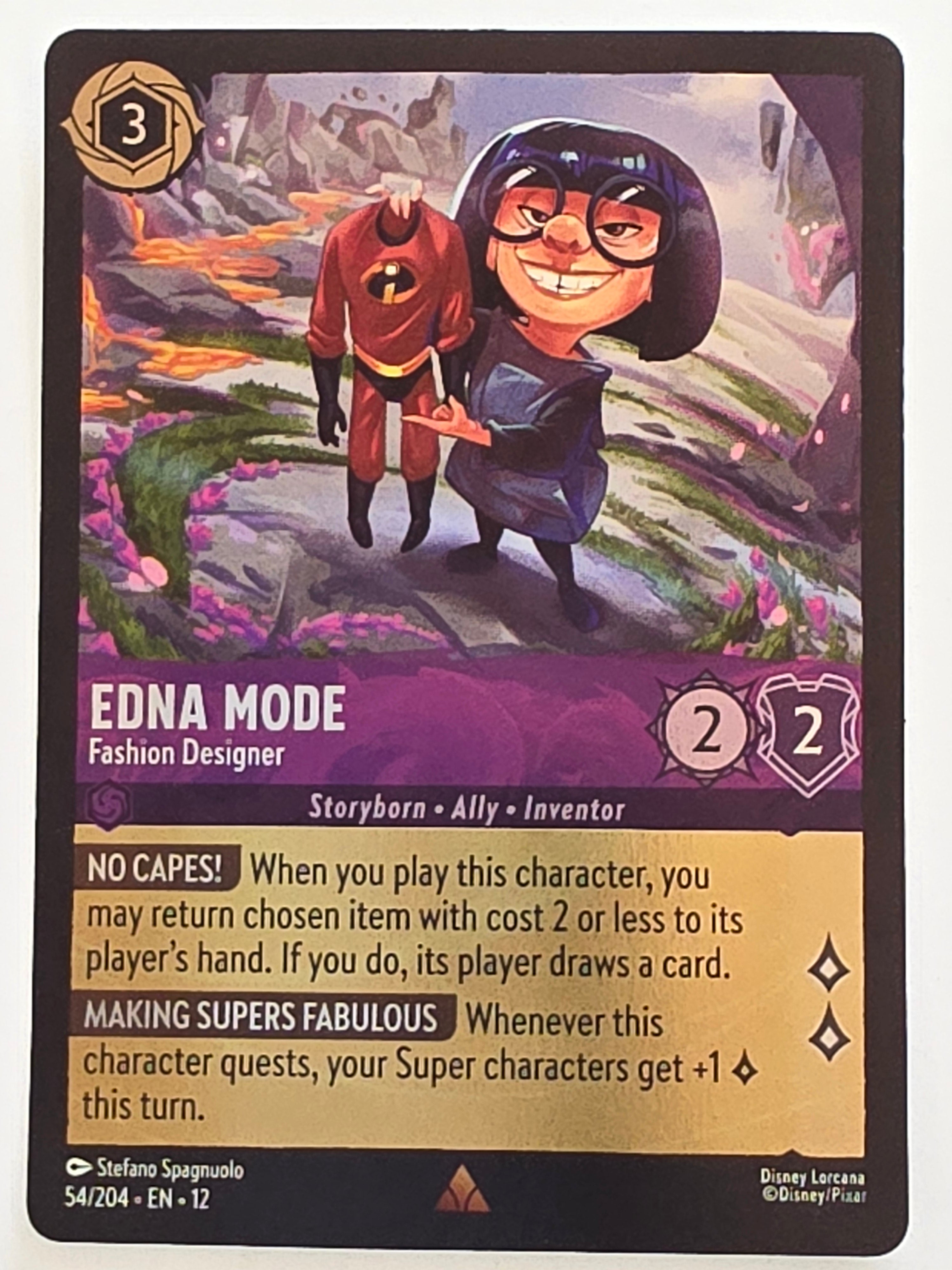 Disney Lorcana Wilds Unknown | Coldfoil | #054/204 | Edna Mode Fashion Designer | Rare