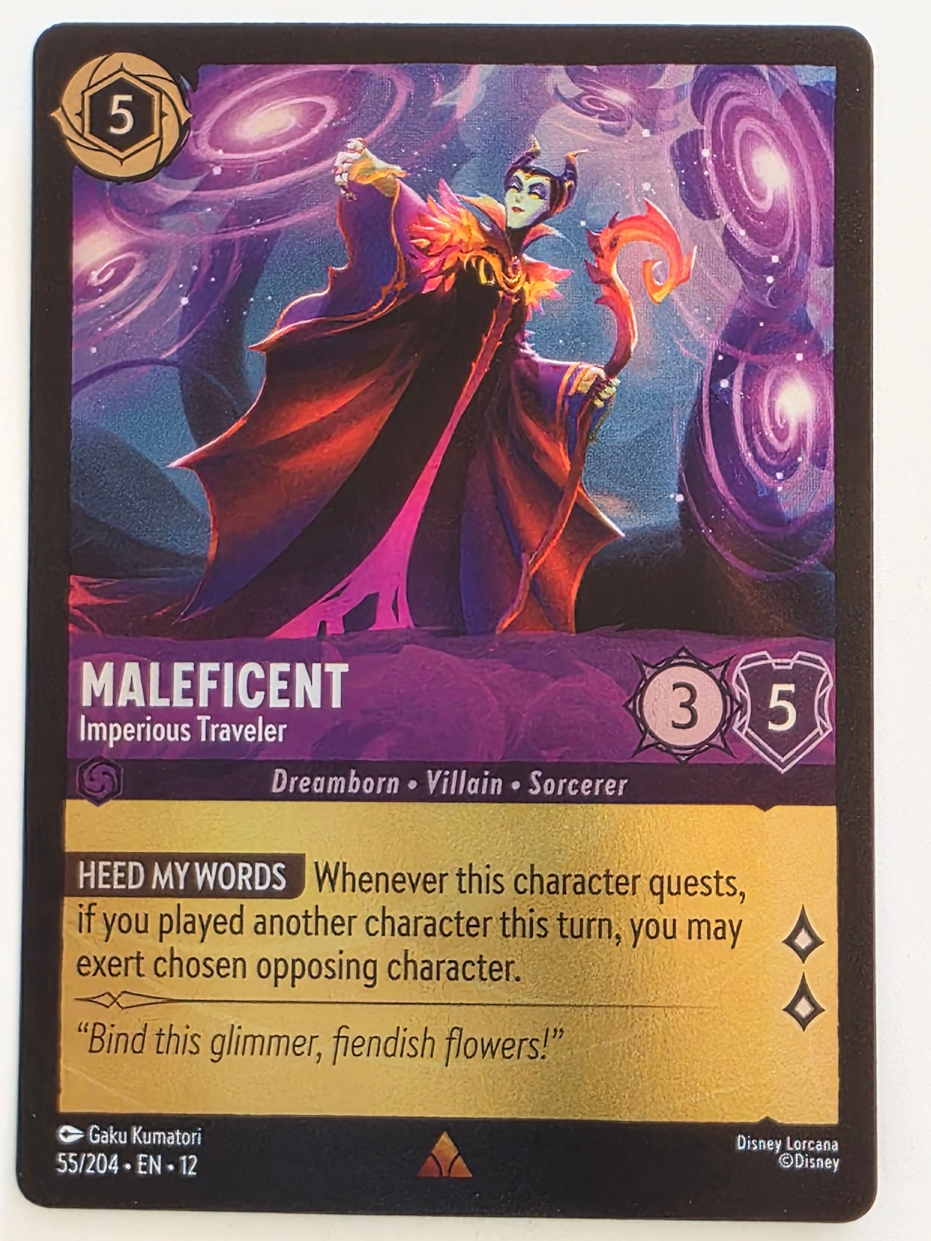 Disney Lorcana Wilds Unknown | Coldfoil | #055/204 | Maleficent Imperious Traveler | Rare