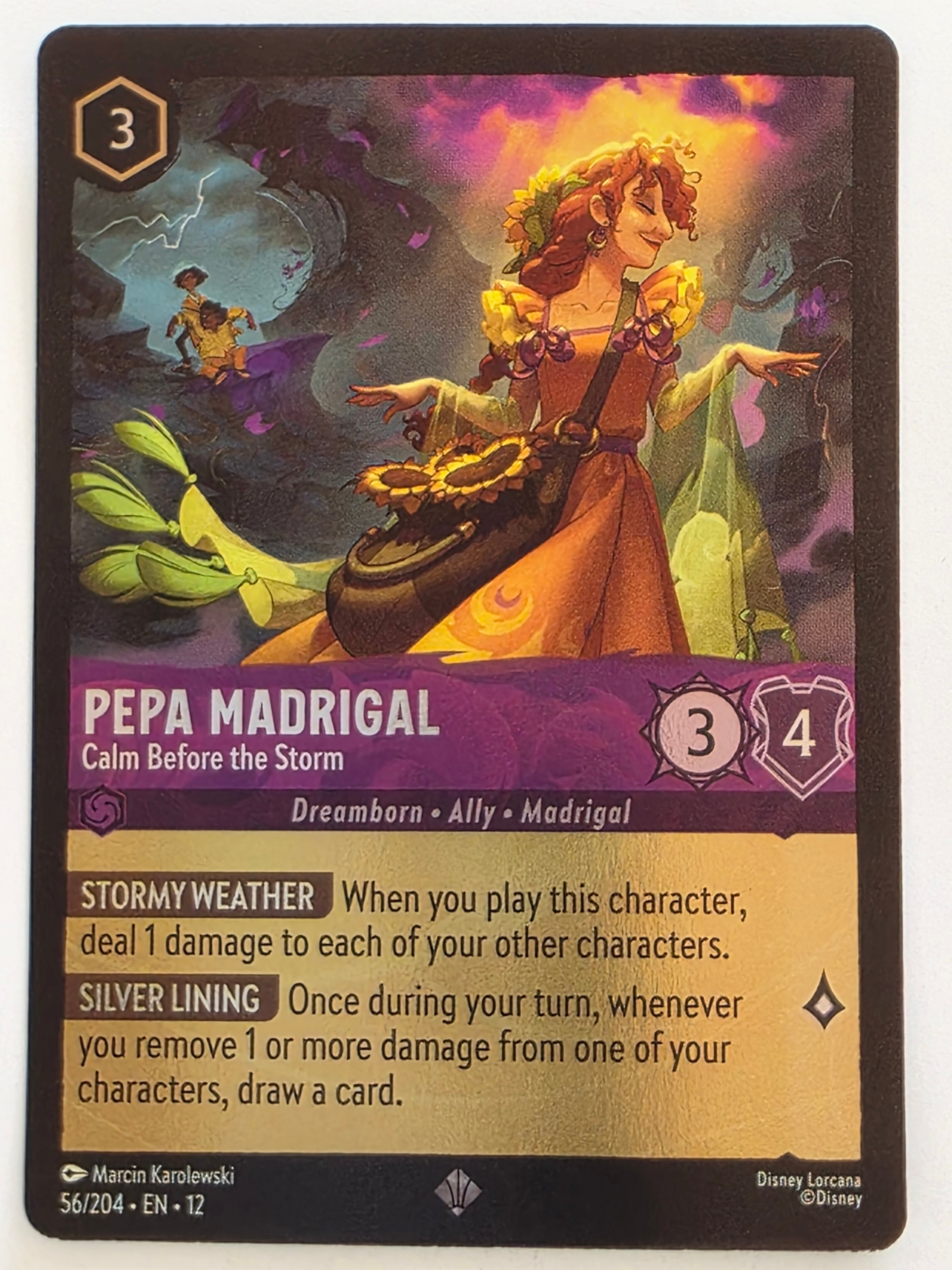 Disney Lorcana Wilds Unknown | Coldfoil | #056/204 | Pepa Madrigal Calm Before the Storm | Super Rare