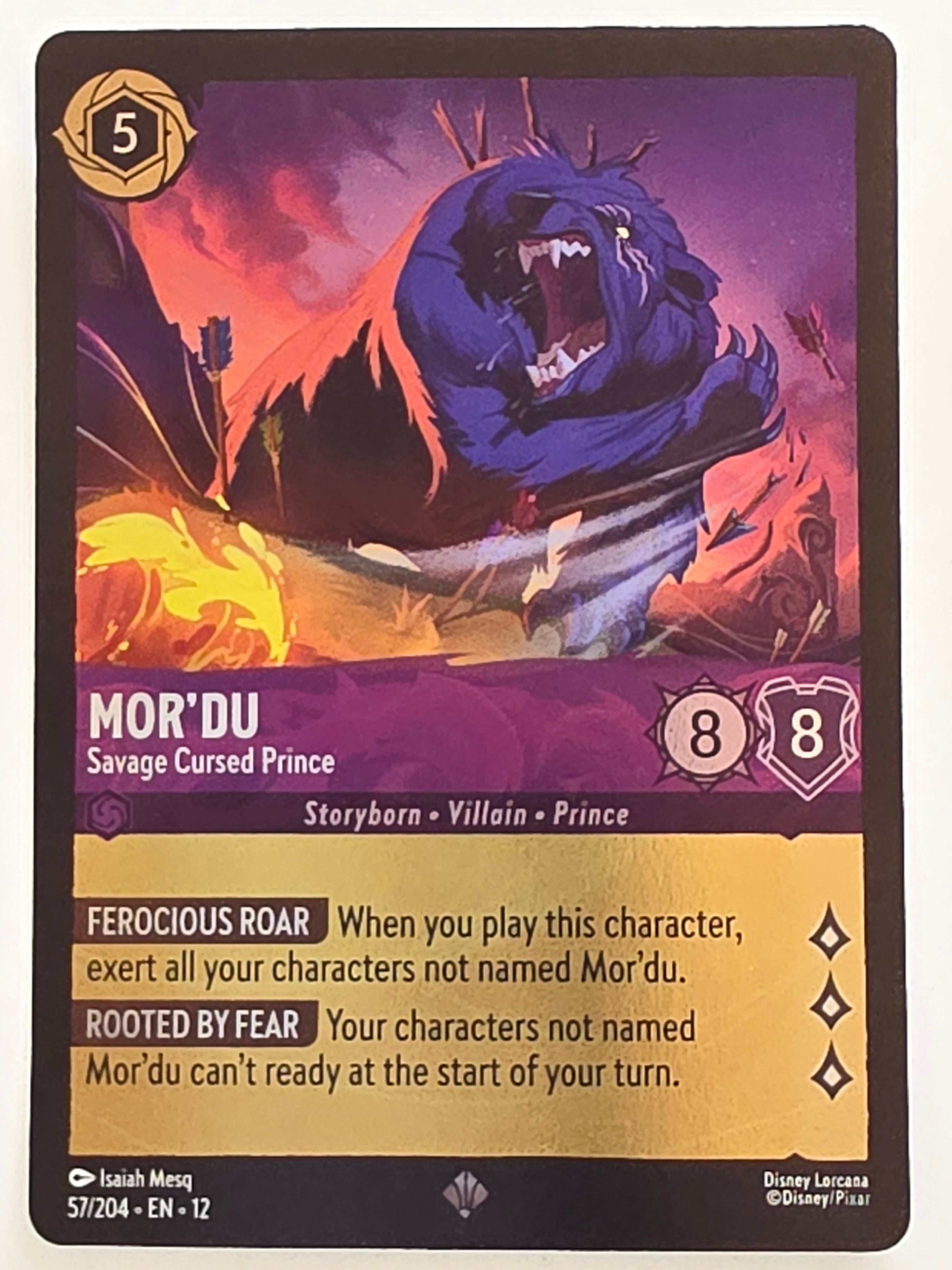 Disney Lorcana Wilds Unknown | Coldfoil | #057/204 | Mor'du Savage Cursed Prince | Super Rare