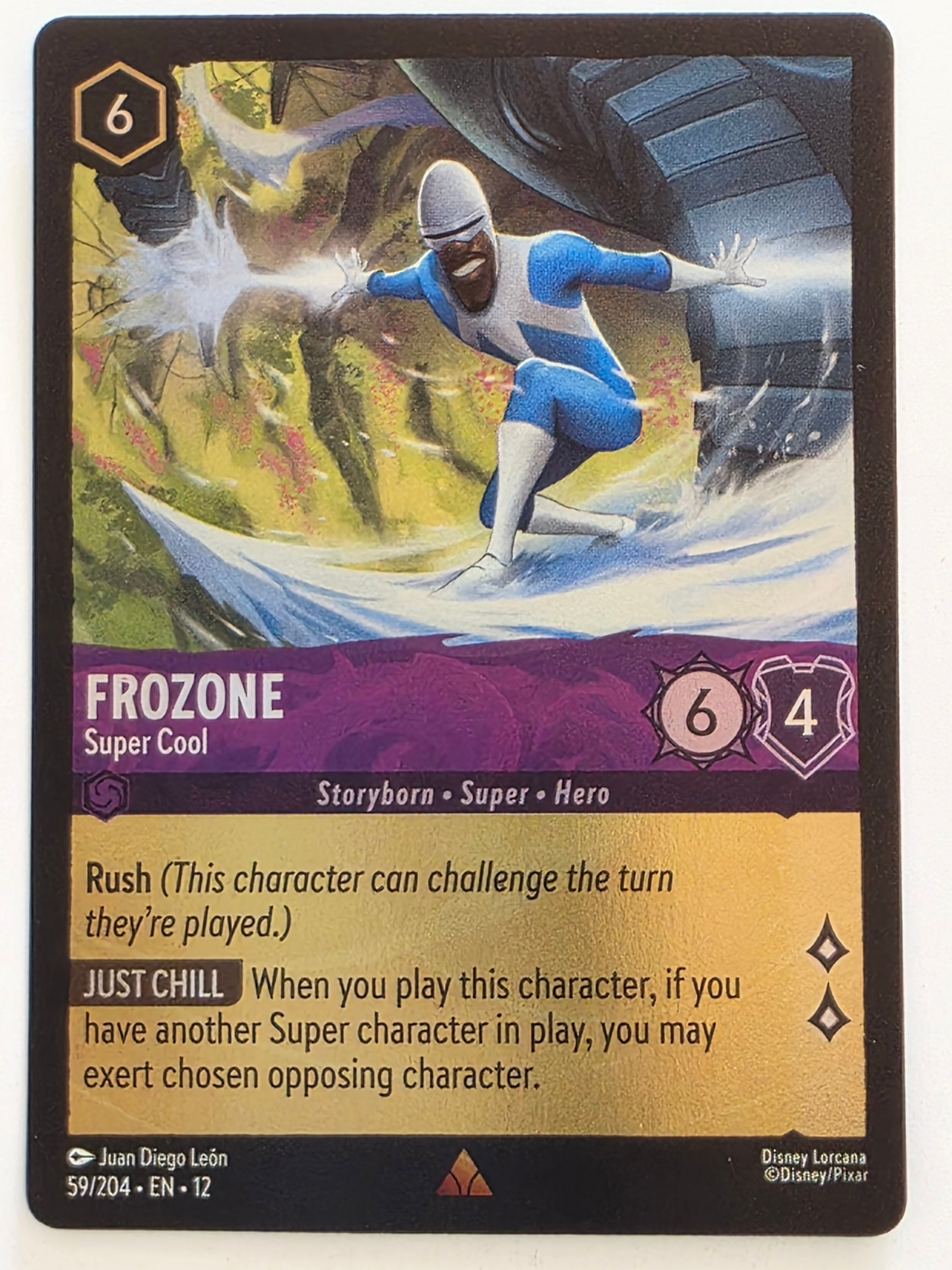 Disney Lorcana Wilds Unknown | Coldfoil | #059/204 | Frozone Super Cool | Rare
