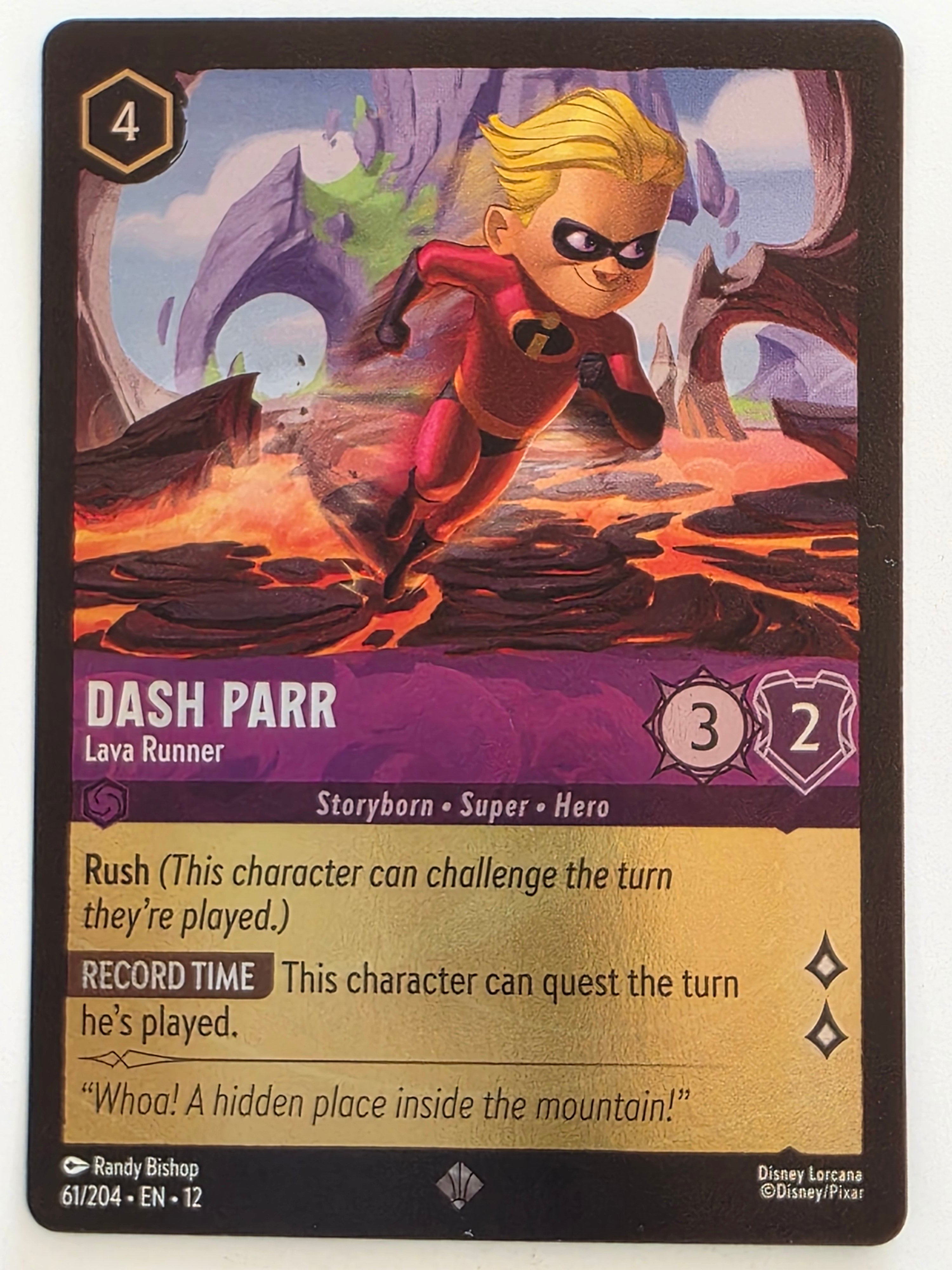 Disney Lorcana Wilds Unknown | Coldfoil | #061/204 | Dash Parr Lava Runner | Super Rare