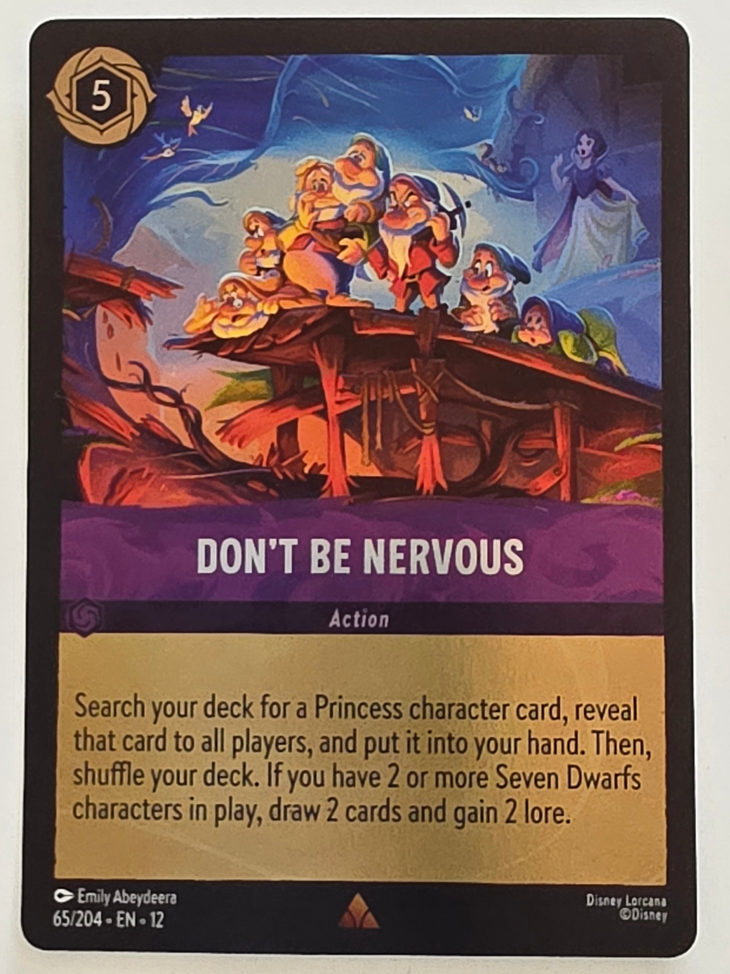 Disney Lorcana Wilds Unknown | Coldfoil | #065/204 | Don't Be Nervous | Rare