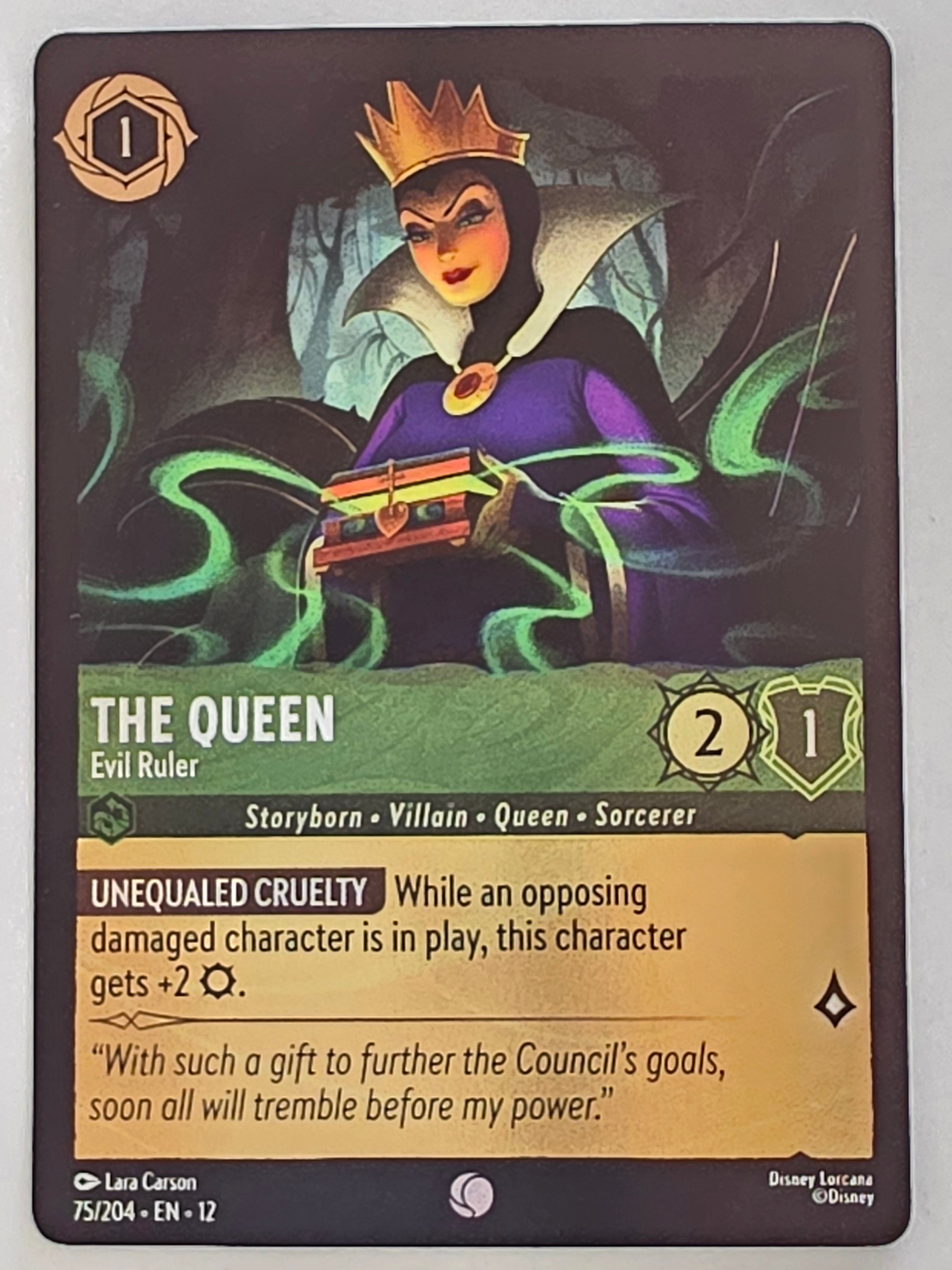 Disney Lorcana Wilds Unknown | Coldfoil | #075/204 | The Queen Evil Ruler | Common