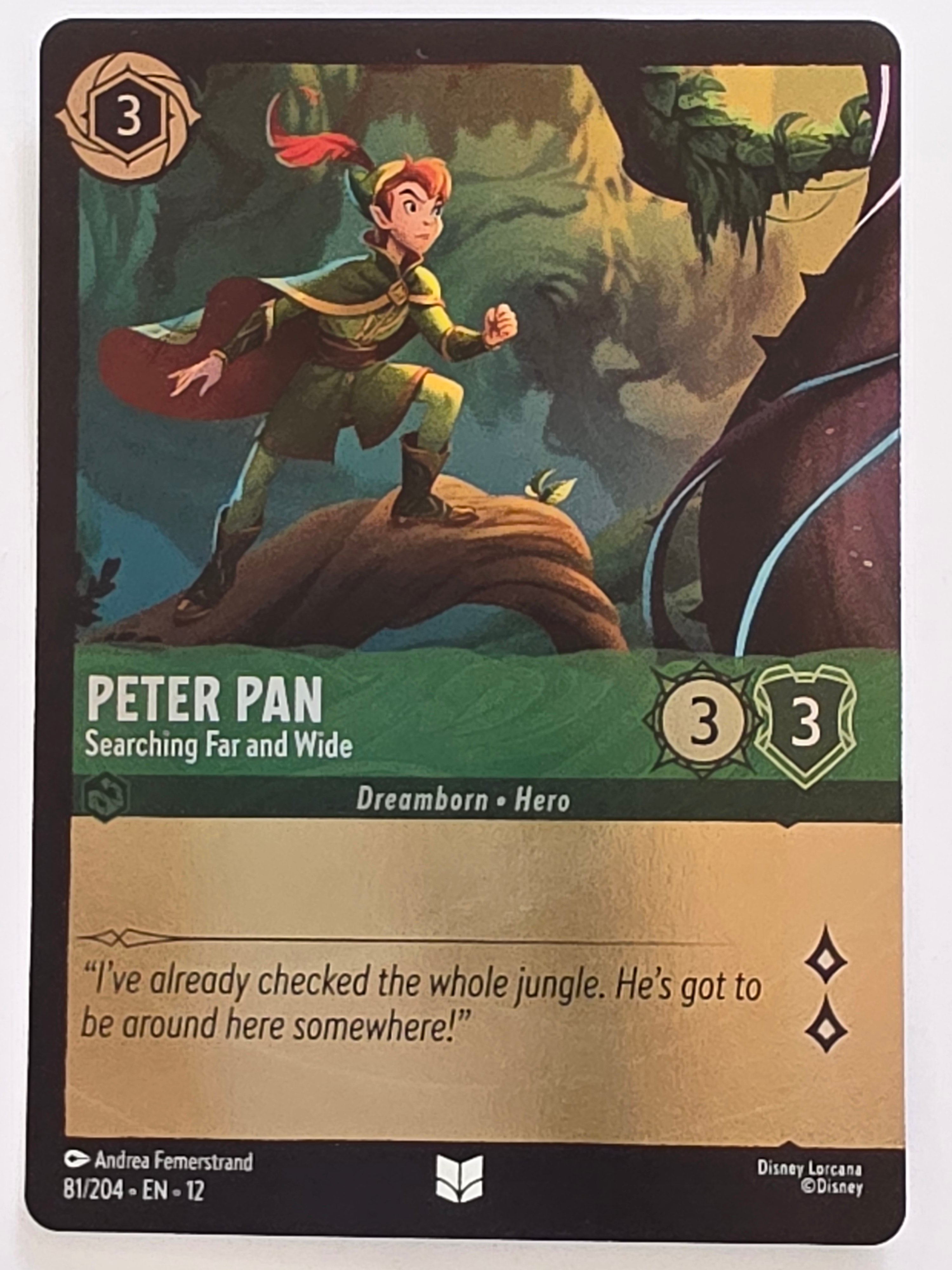 Disney Lorcana Wilds Unknown | Coldfoil | #081/204 | Peter Pan Searching Far and Wide | Uncommon