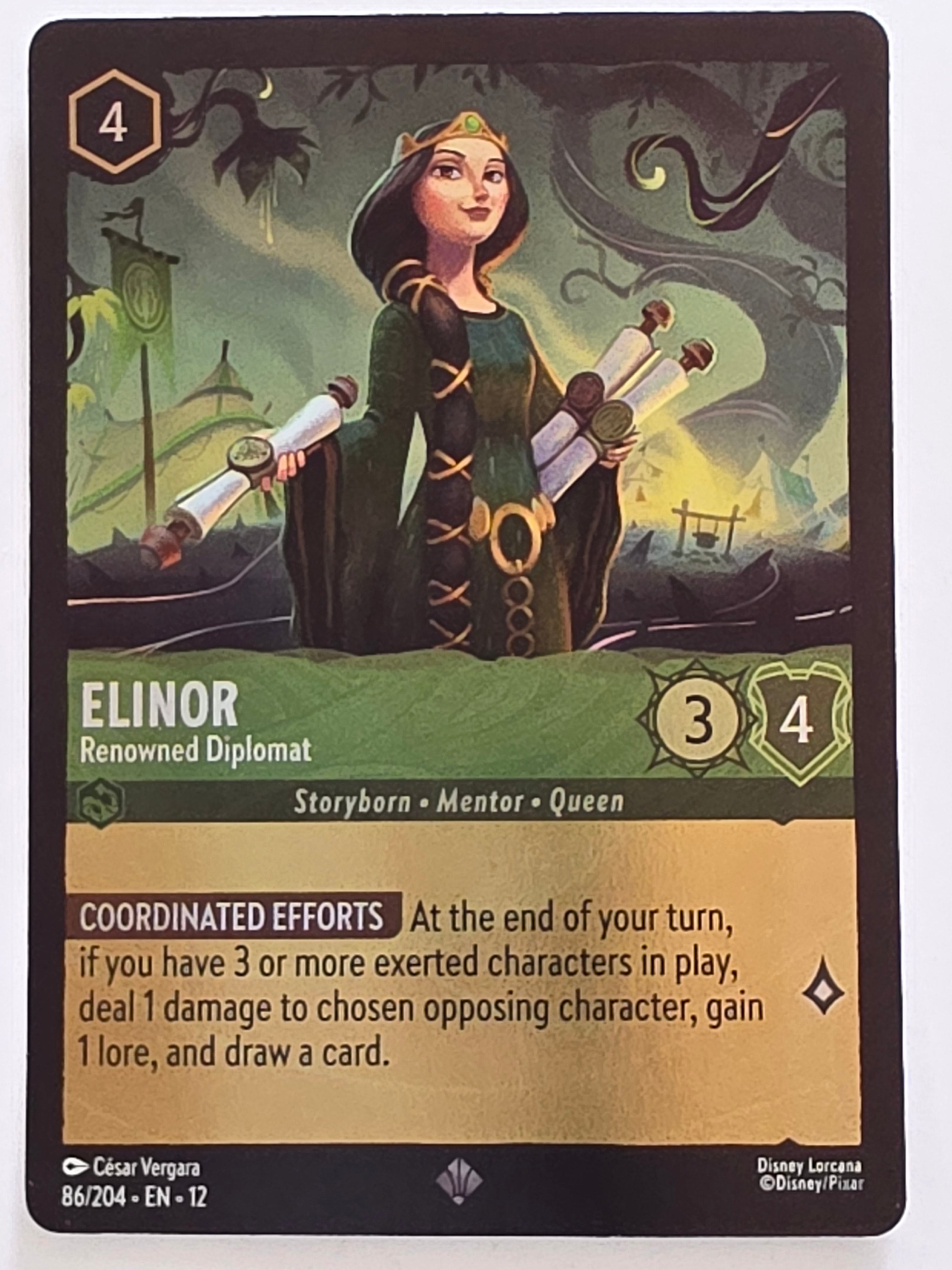Disney Lorcana Wilds Unknown | Coldfoil | #086/204 | Elinor Renowned Diplomat | Super Rare
