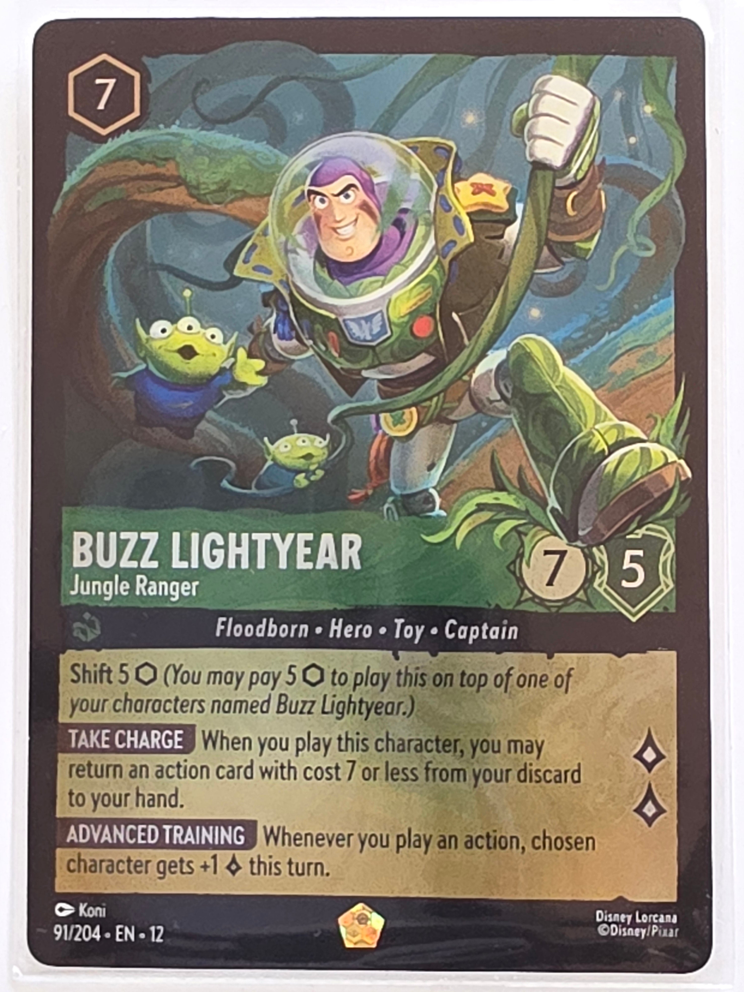 Disney Lorcana Wilds Unknown | Coldfoil | #091/204 | Buzz Lightyear Jungle Ranger | Legendary