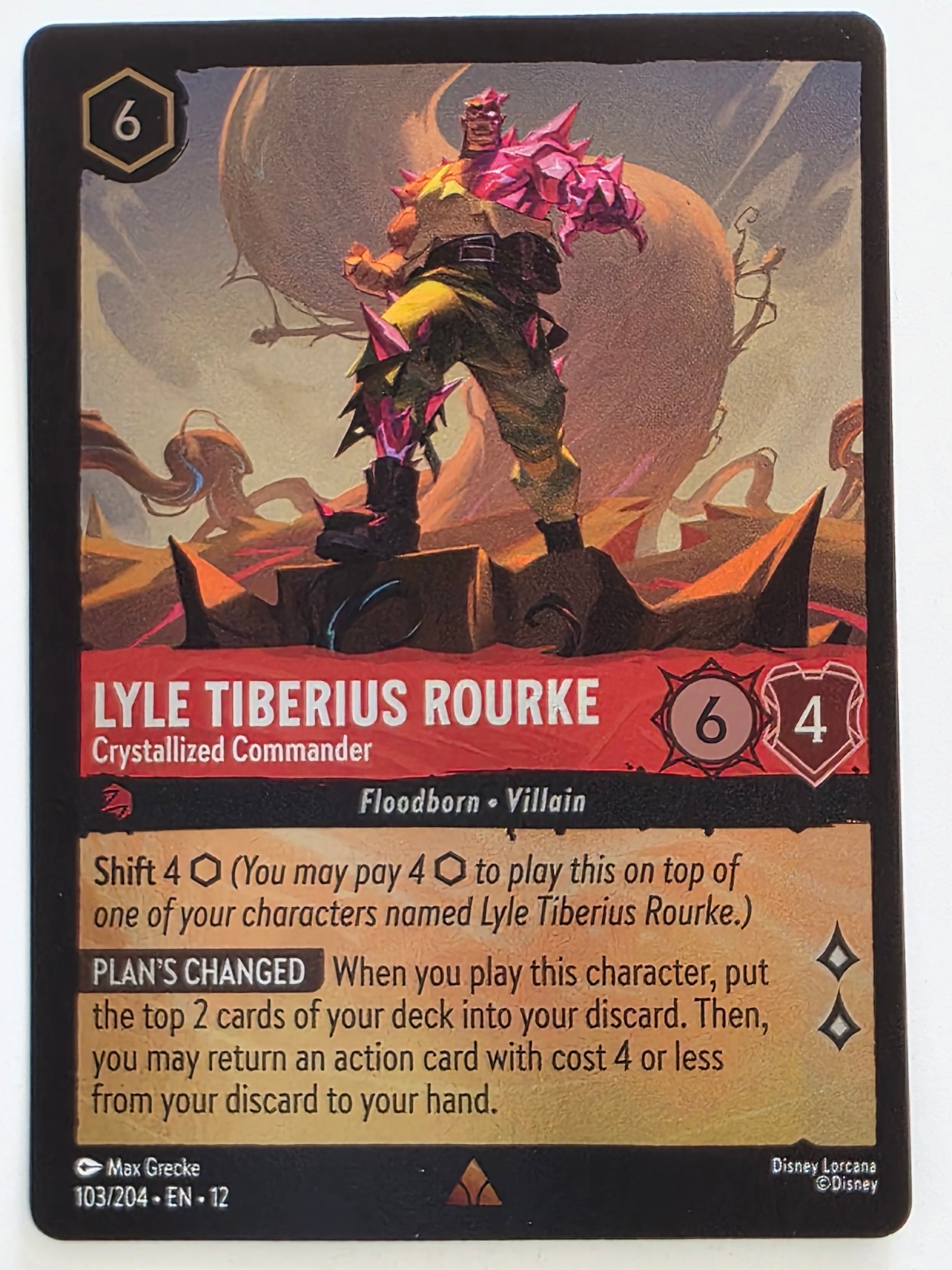 Disney Lorcana Wilds Unknown | Coldfoil | #103/204 | Lyle Tiberius Rourke Crystallized Commandar | Rare