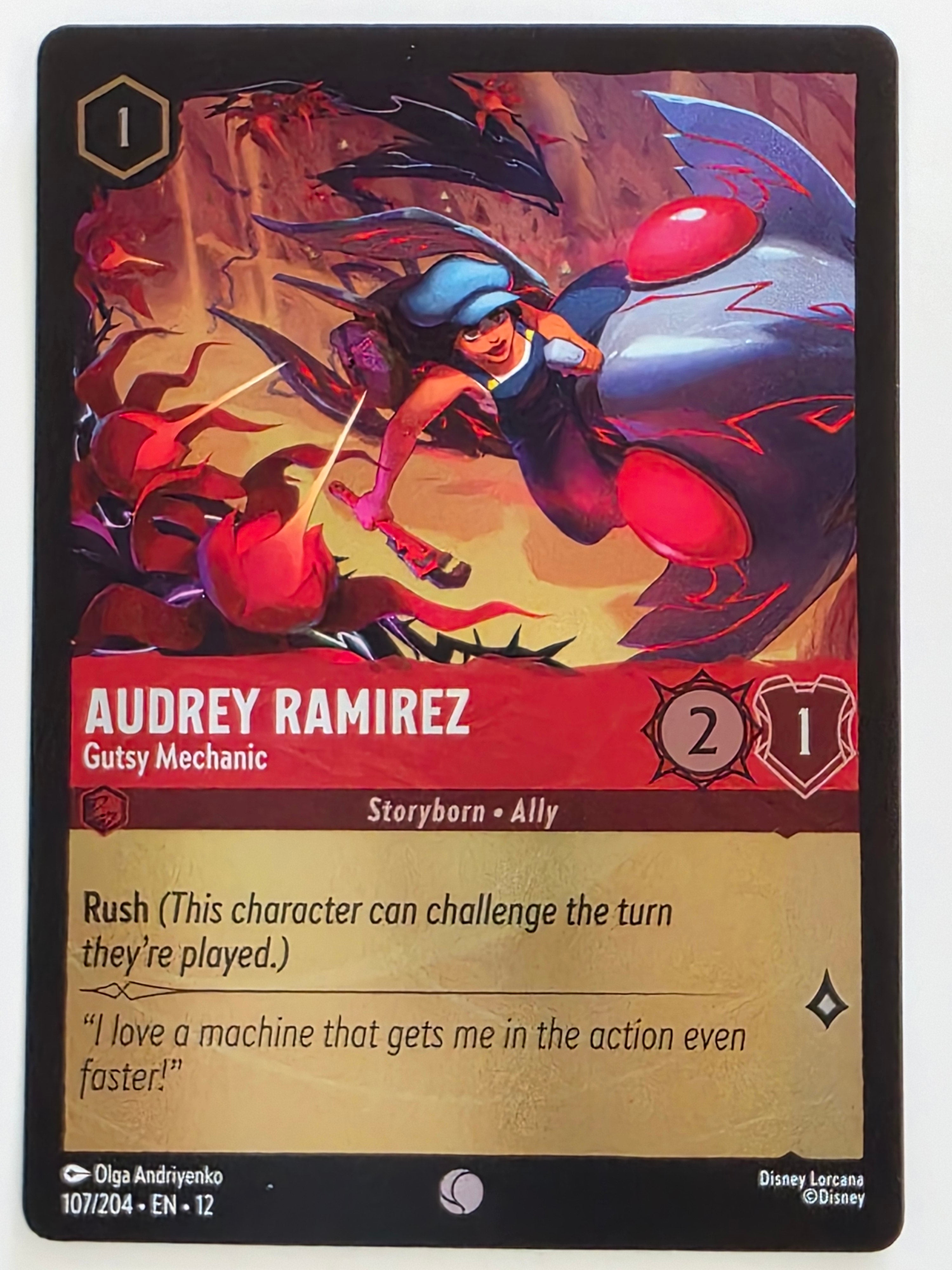 Disney Lorcana Wilds Unknown | Coldfoil | #107/204 | Audrey Ramirez Gutsy Mechanic | Common