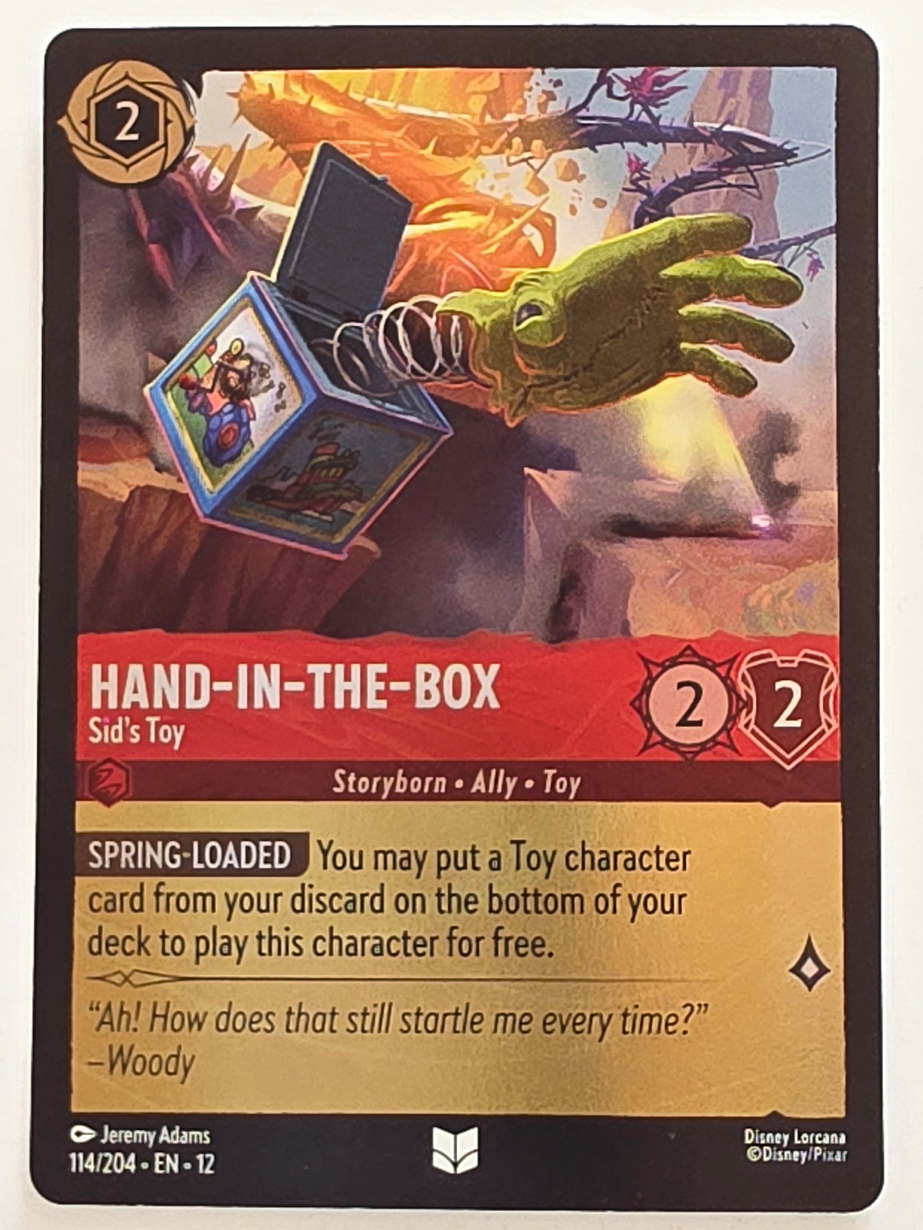 Disney Lorcana Wilds Unknown | Coldfoil | #114/204 | Hand-In-The-Box Sid's Toy | Uncommon