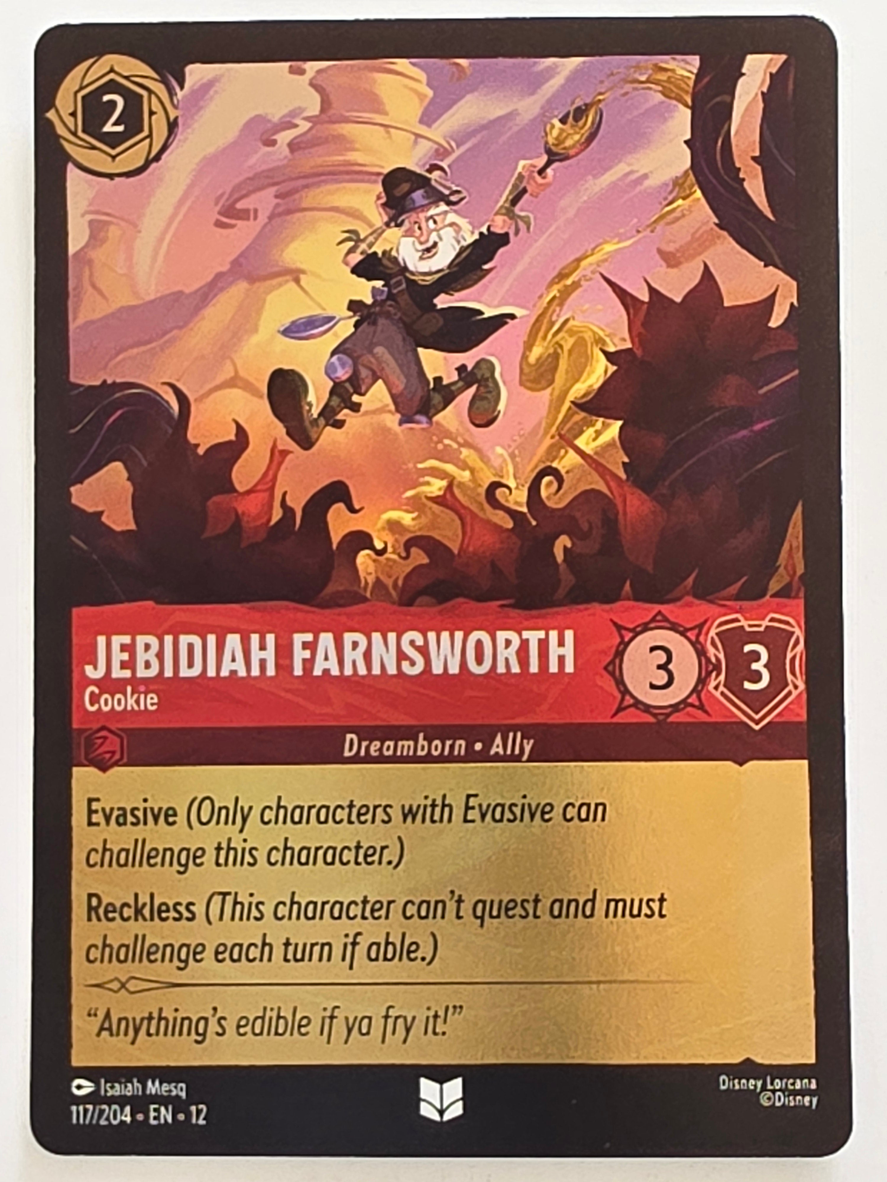Disney Lorcana Wilds Unknown | Coldfoil | #117/204 | Jebidiah Farnsworth Cookie | Uncommon