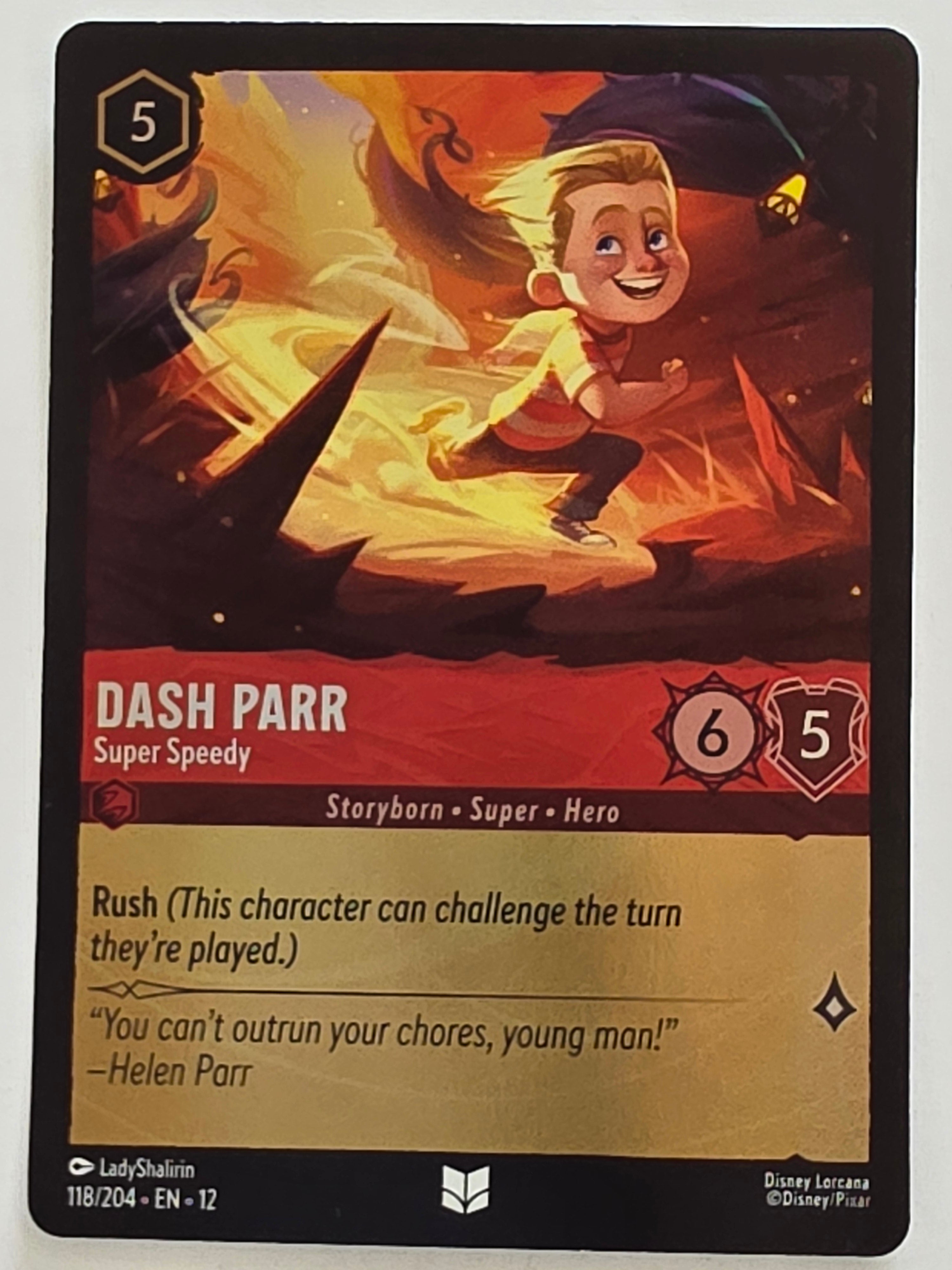 Disney Lorcana Wilds Unknown | Coldfoil | #118/204 | Dash Parr Super Speedy | Uncommon