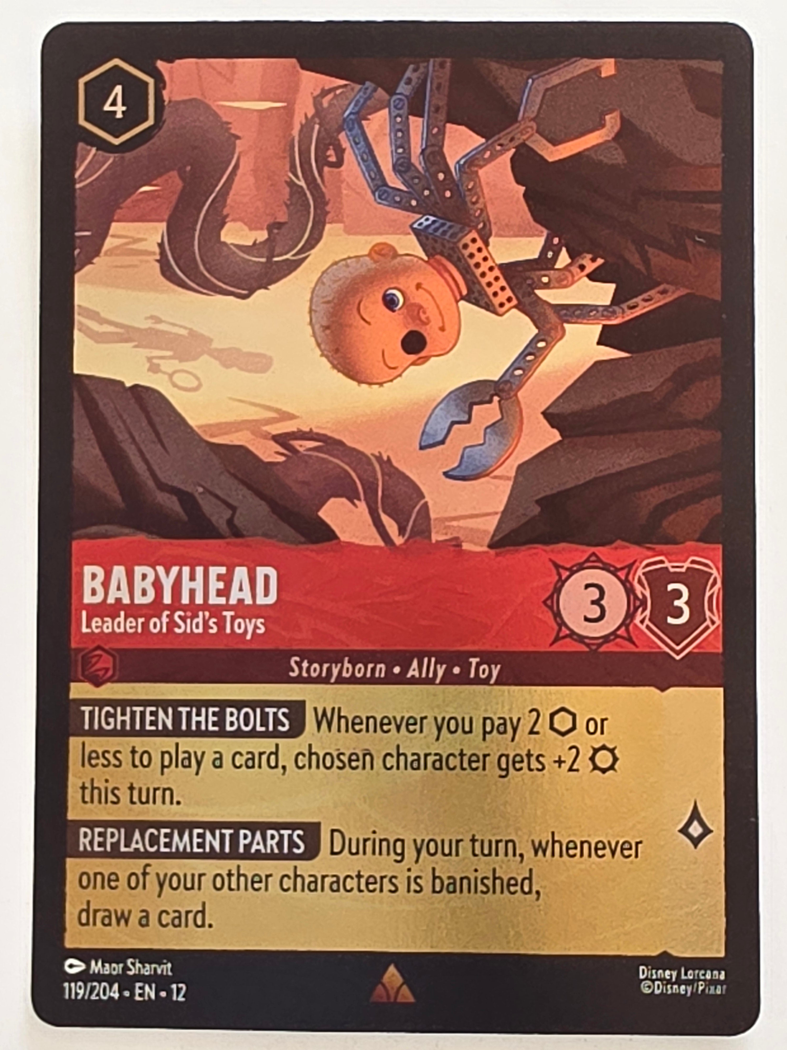 Disney Lorcana Wilds Unknown | Coldfoil | #119/204 | Babyhead Leader of Sid's Toys | Rare