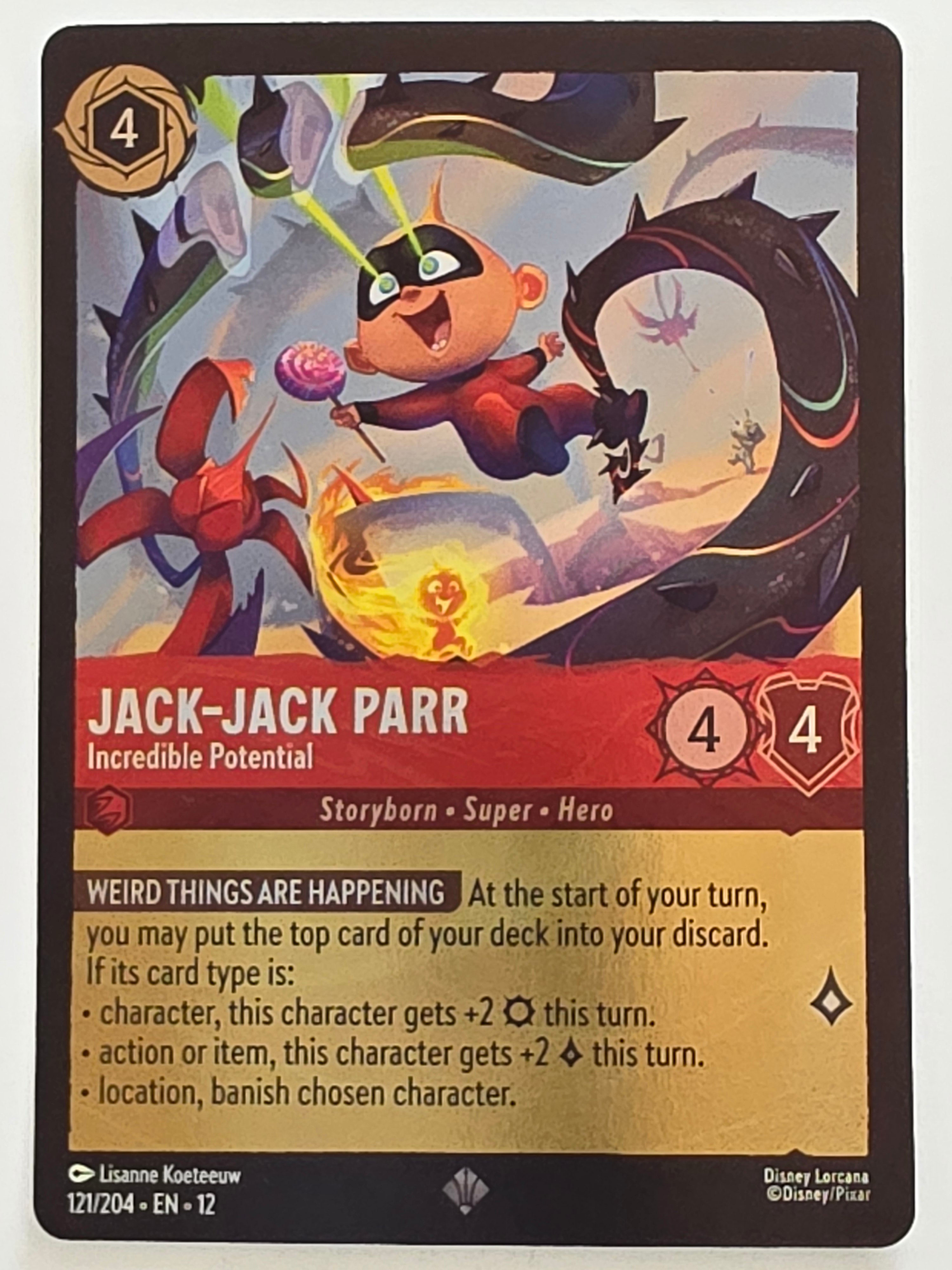 Disney Lorcana Wilds Unknown | Coldfoil | #121/204 | Jack-Jack Parr Incredible Potential | Super Rare