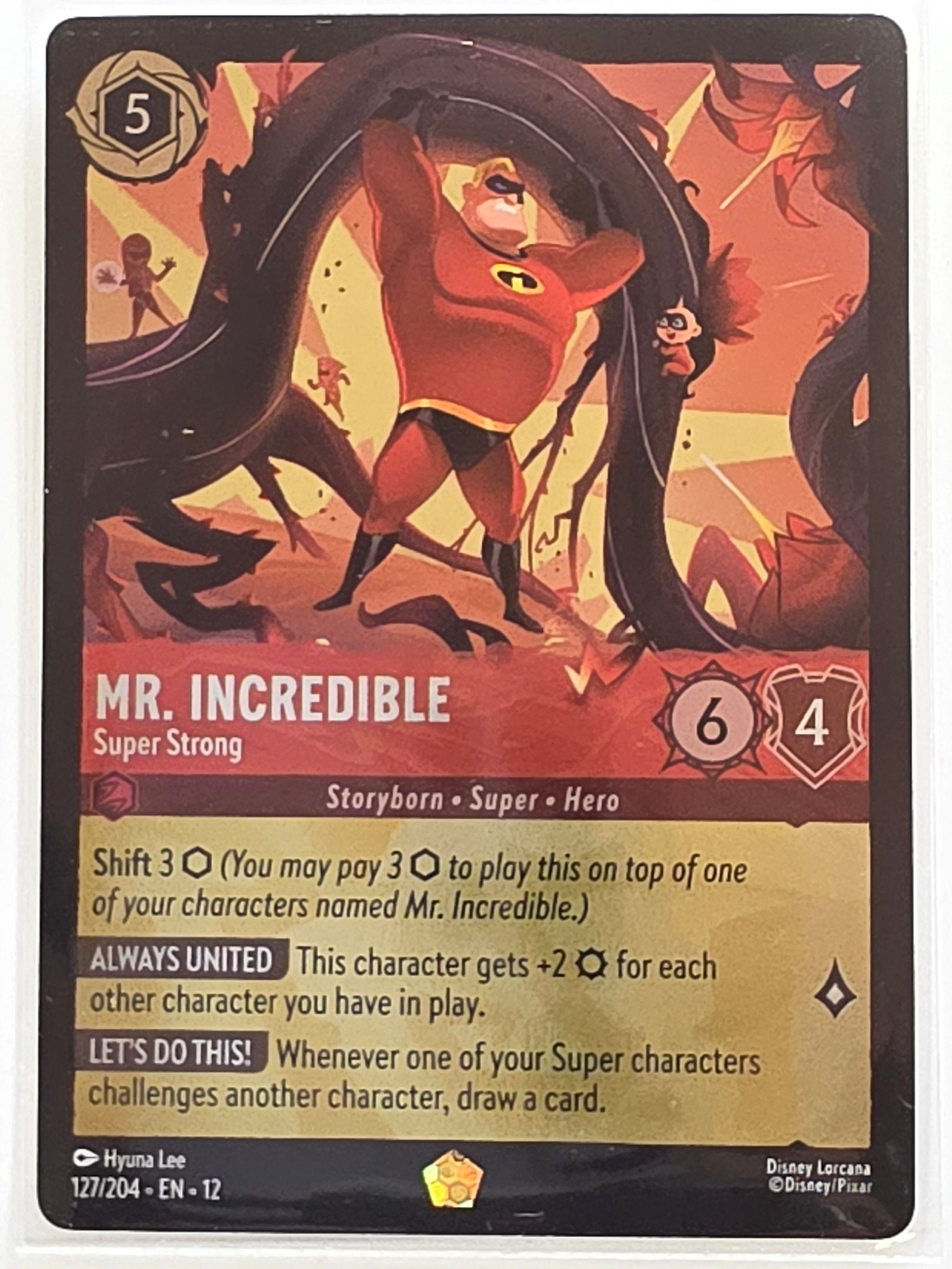 Disney Lorcana Wilds Unknown | Coldfoil | #127/204 | Mr Incredible Super Strong | Legendary