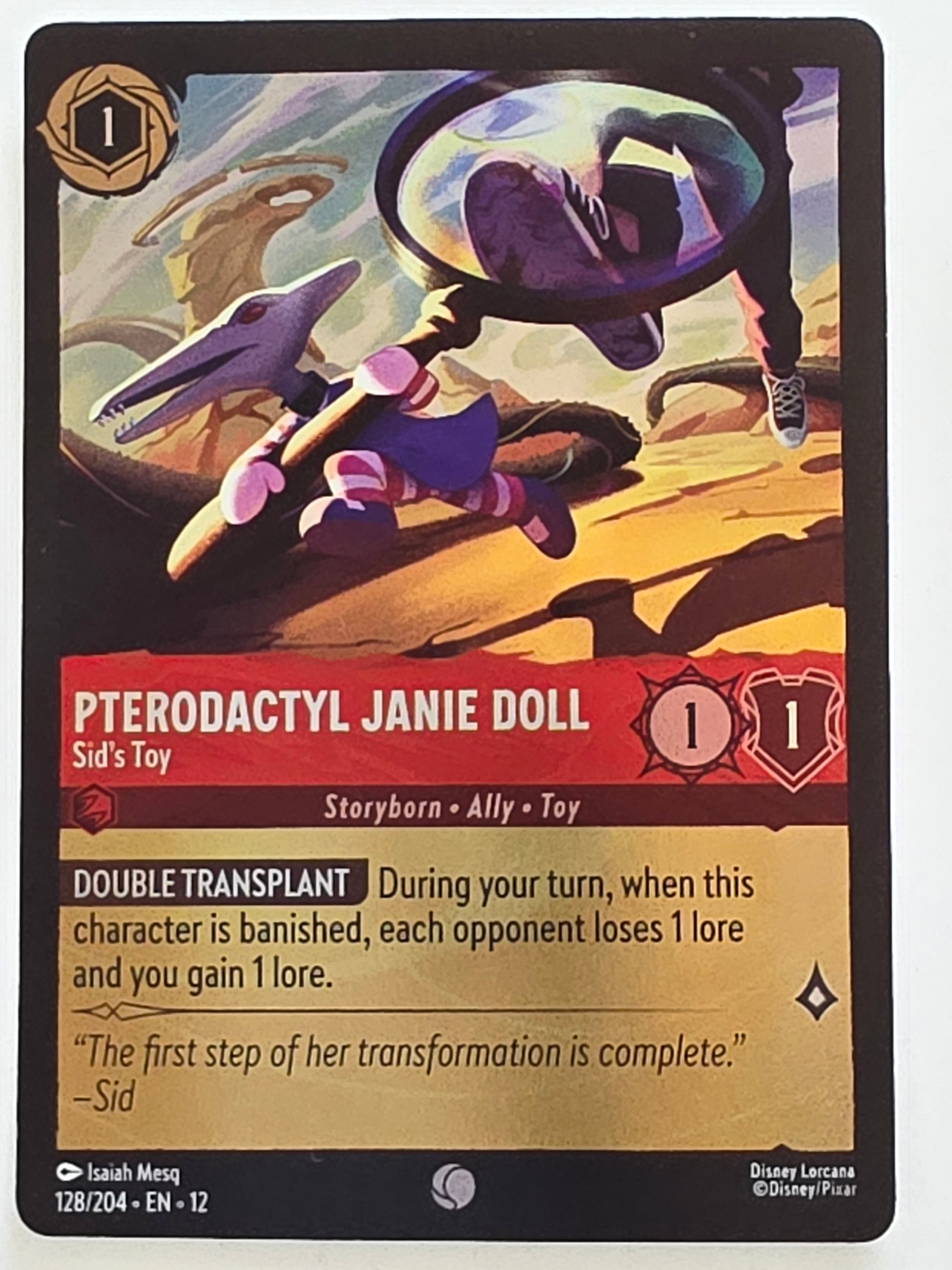 Disney Lorcana Wilds Unknown | Coldfoil | #128/204 | Pterodactyl Janie Doll Sid's Toy | Common