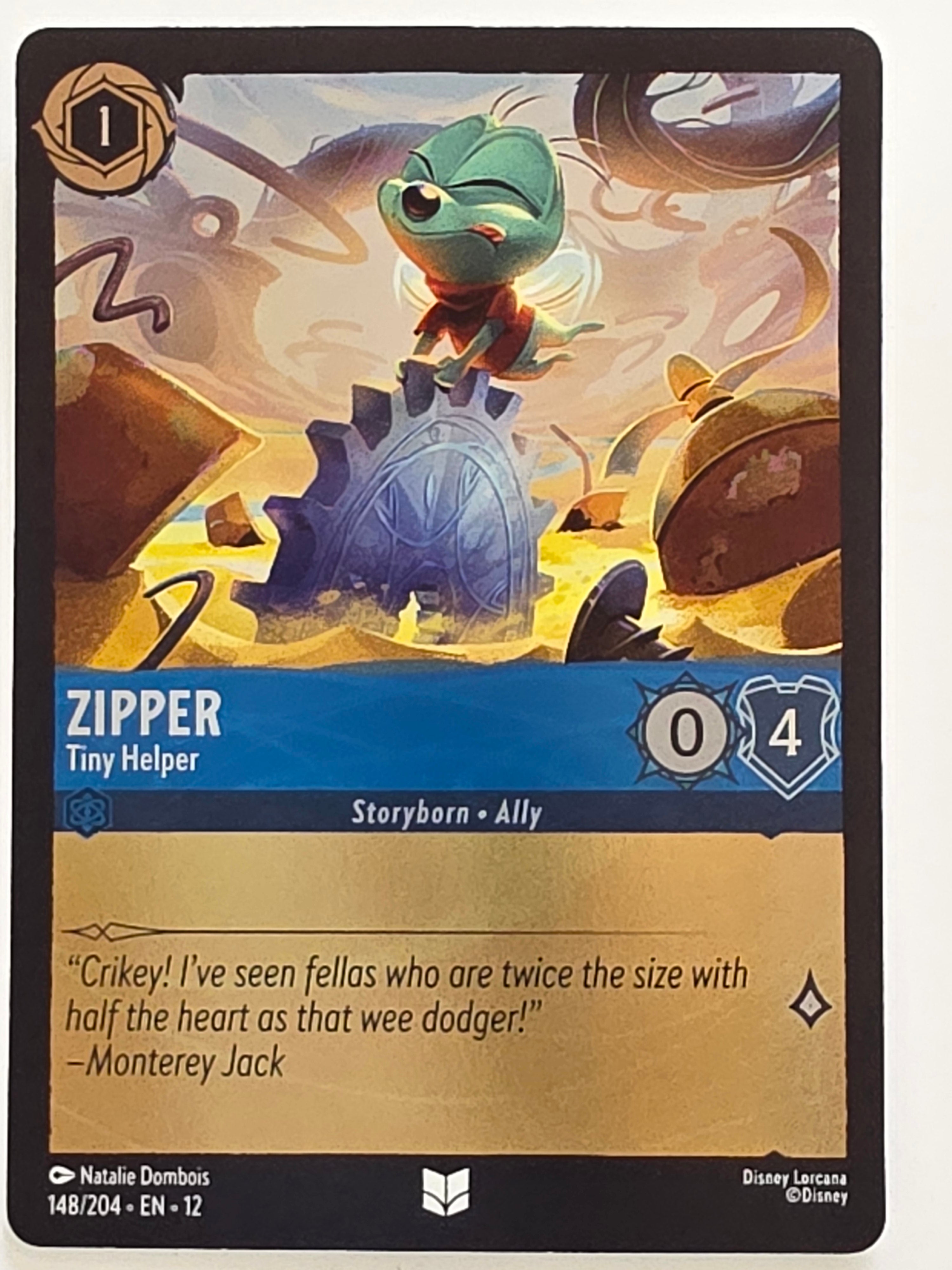 Disney Lorcana Wilds Unknown | Coldfoil | #148/204 | Zipper Tiny Helper | Uncommon