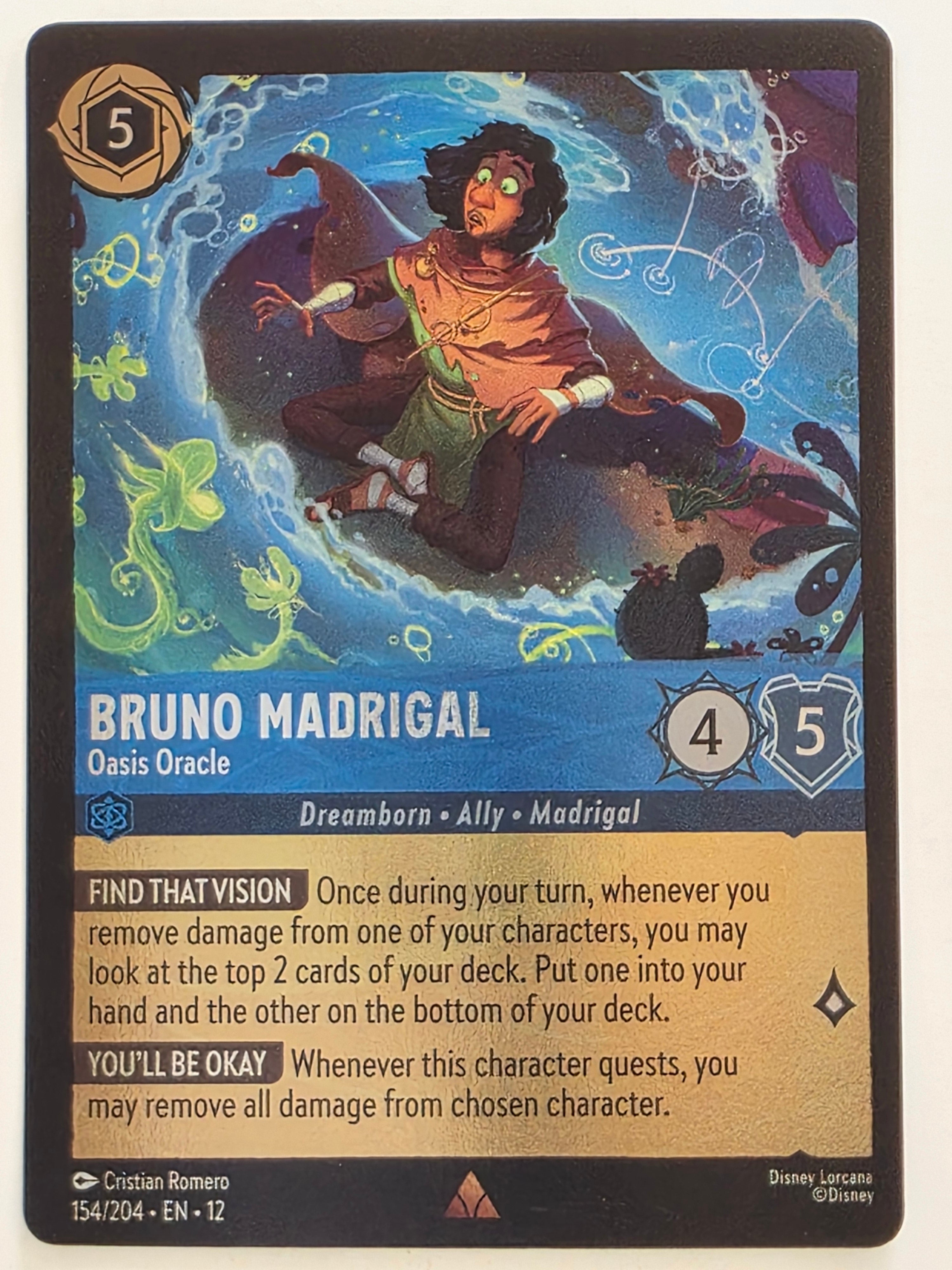 Disney Lorcana Wilds Unknown | Coldfoil | #154/204 | Bruno Madrigal Oasis Oracle | Rare