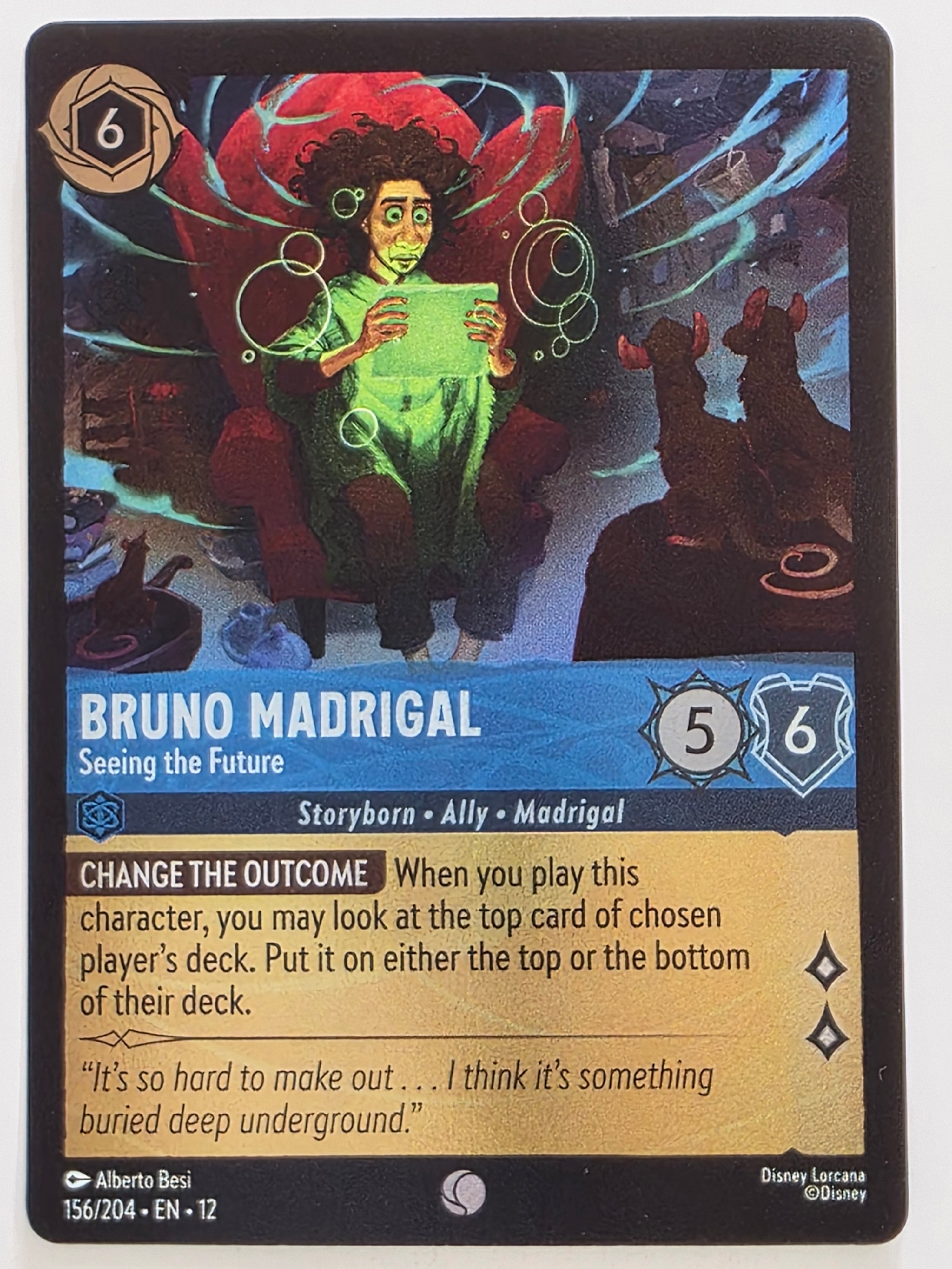 Disney Lorcana Wilds Unknown | Coldfoil | #156/204 | Bruno Madrigal Seeing the Future | Common