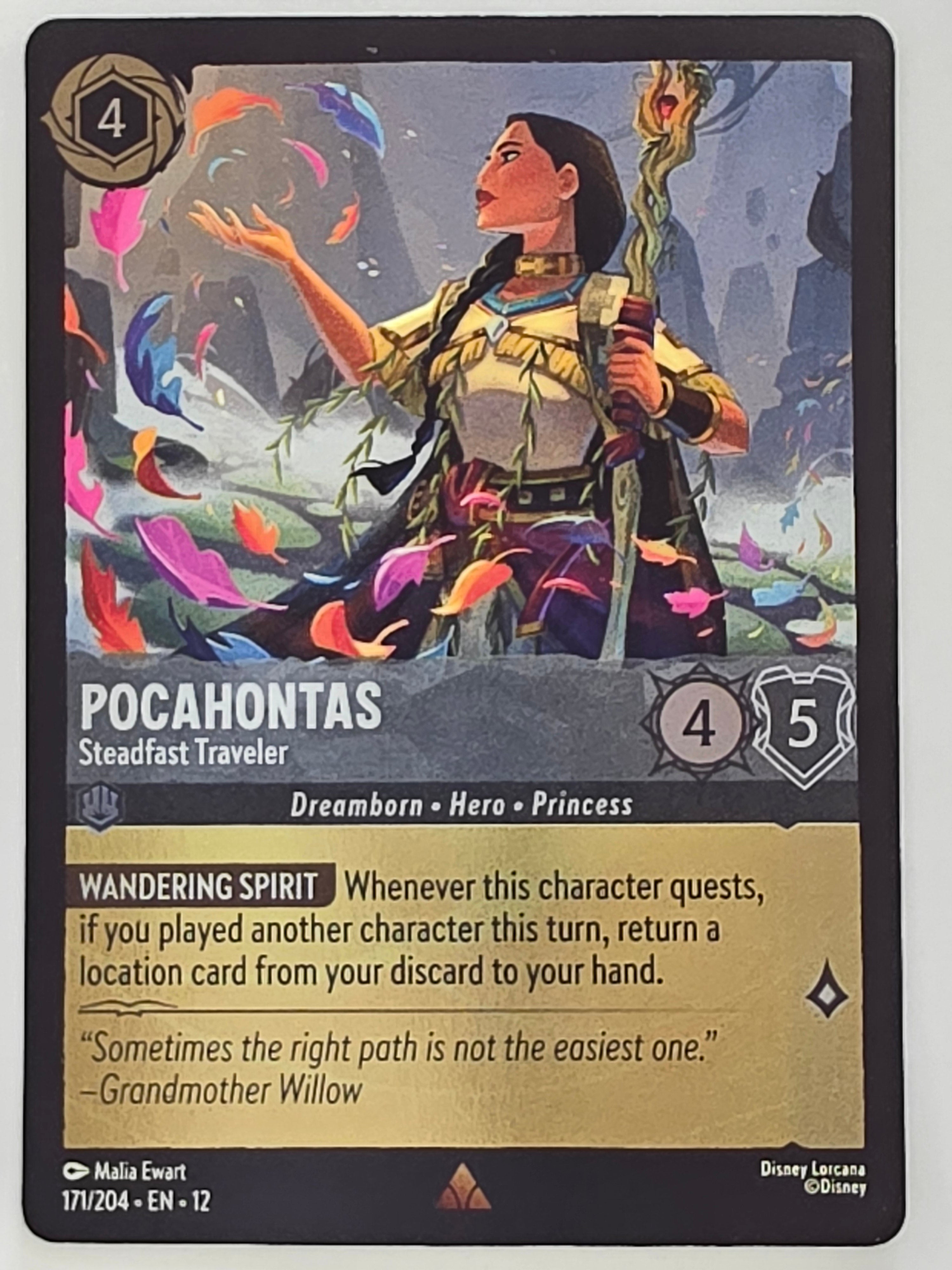 Disney Lorcana Wilds Unknown | Coldfoil | #171/204 | Pocahontas Steadfast Traveler | Rare