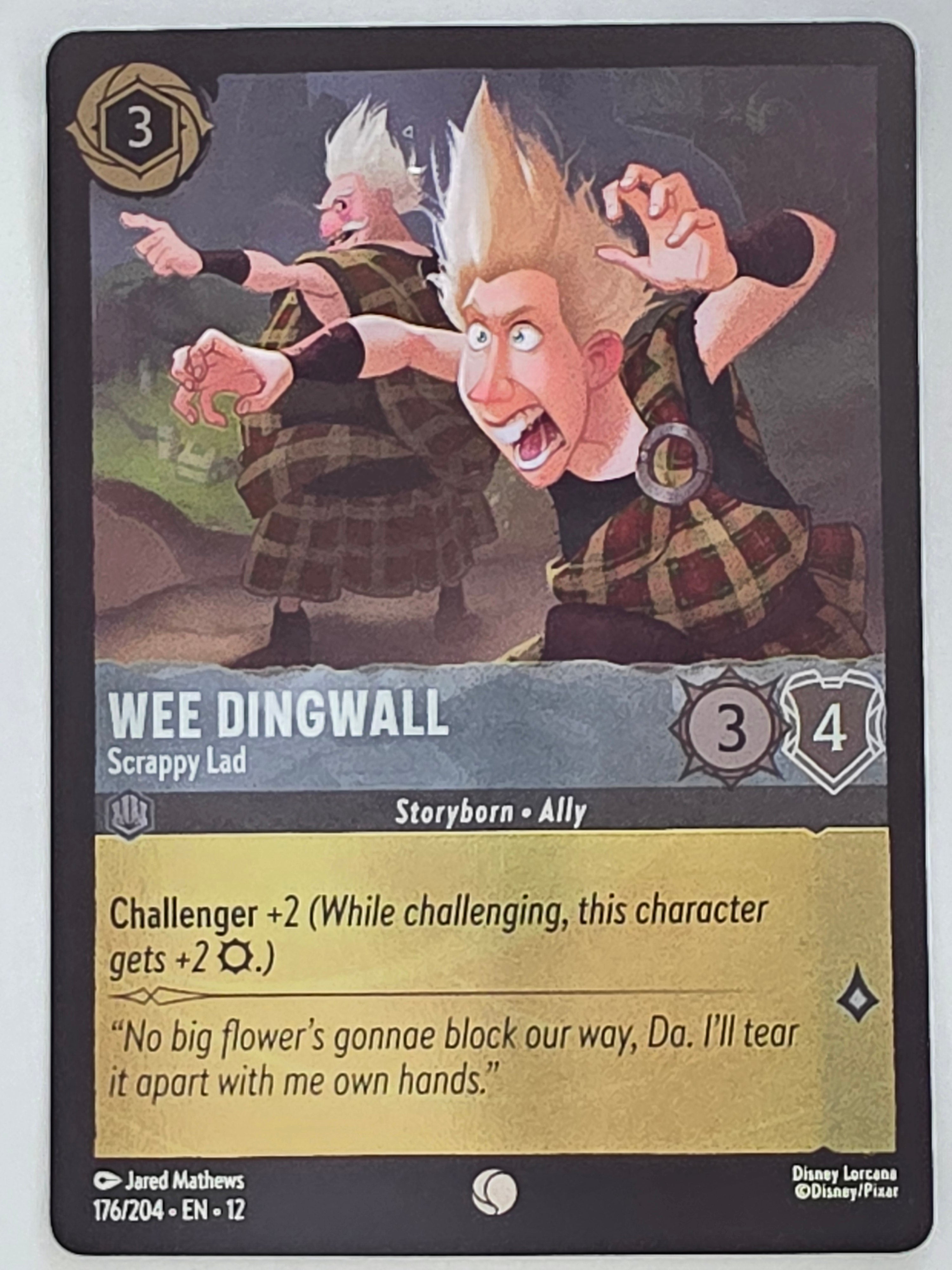 Disney Lorcana Wilds Unknown | Coldfoil | #176/204 | Wee Dingwall Scrappy Lad | Common