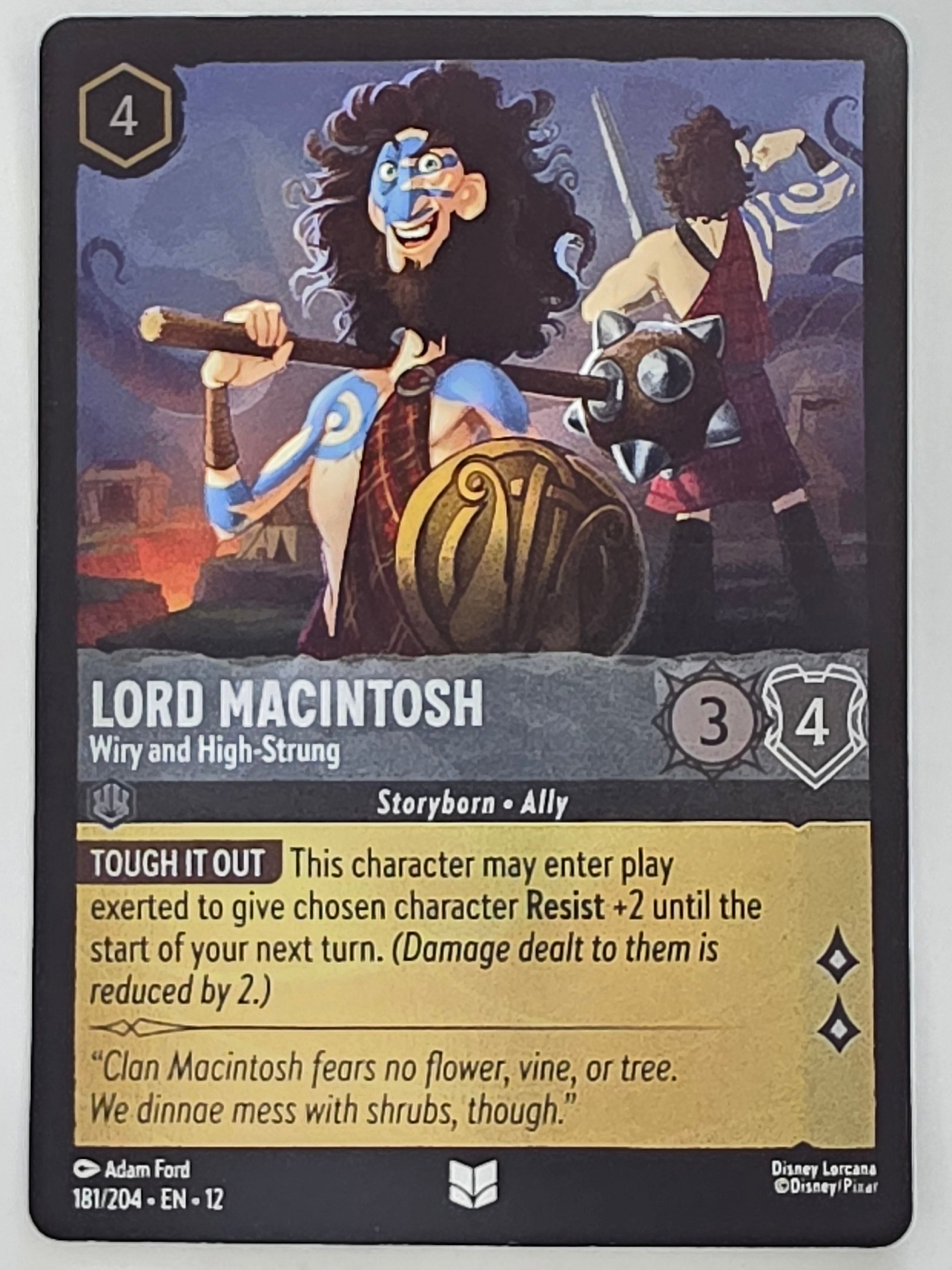 Disney Lorcana Wilds Unknown | Coldfoil | #181/204 | Lord Macintosh Wiry and High-Strung | Uncommon