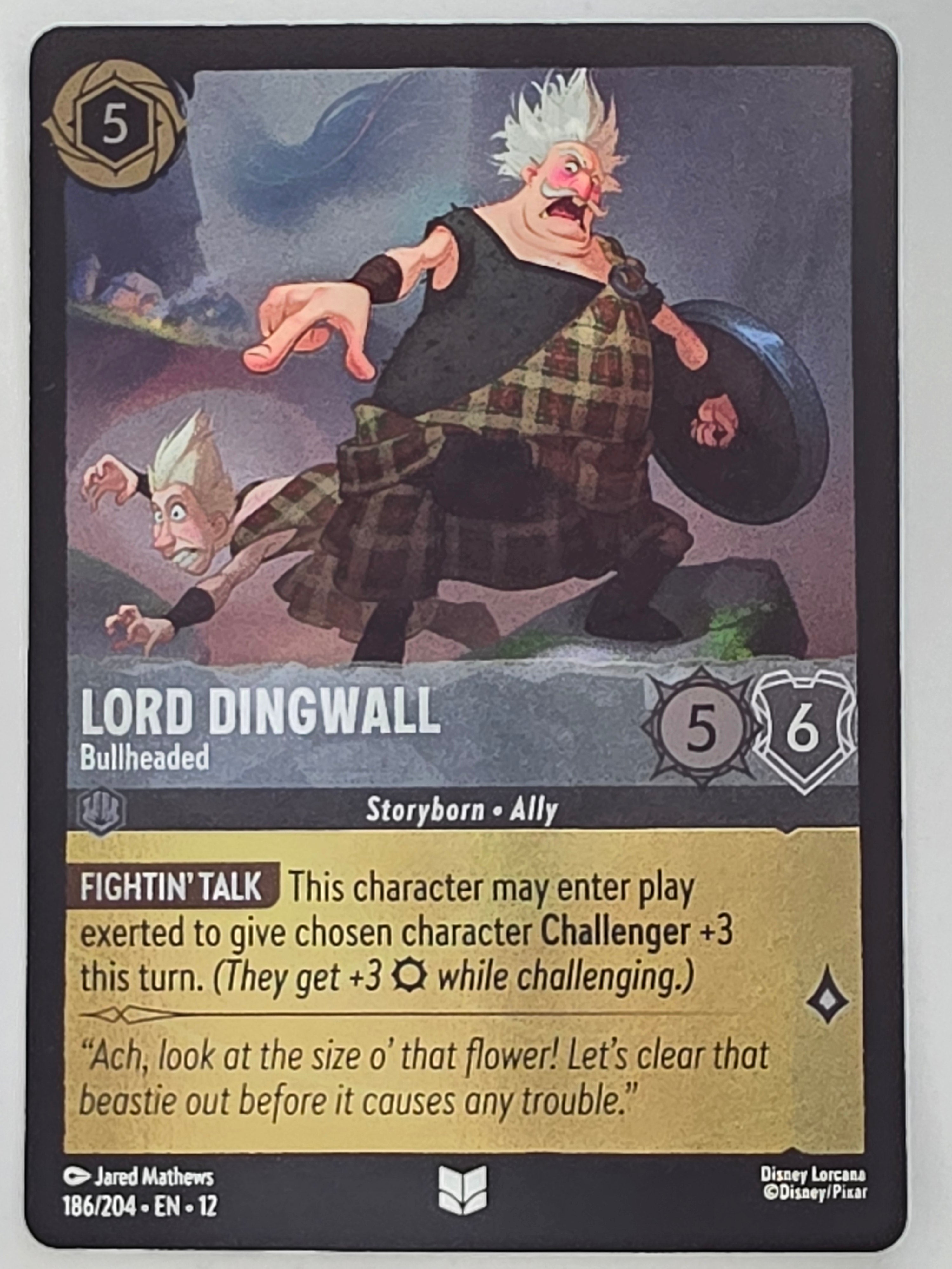 Disney Lorcana Wilds Unknown | Coldfoil | #186/204 | Lord Dingwall Bullheaded | Uncommon