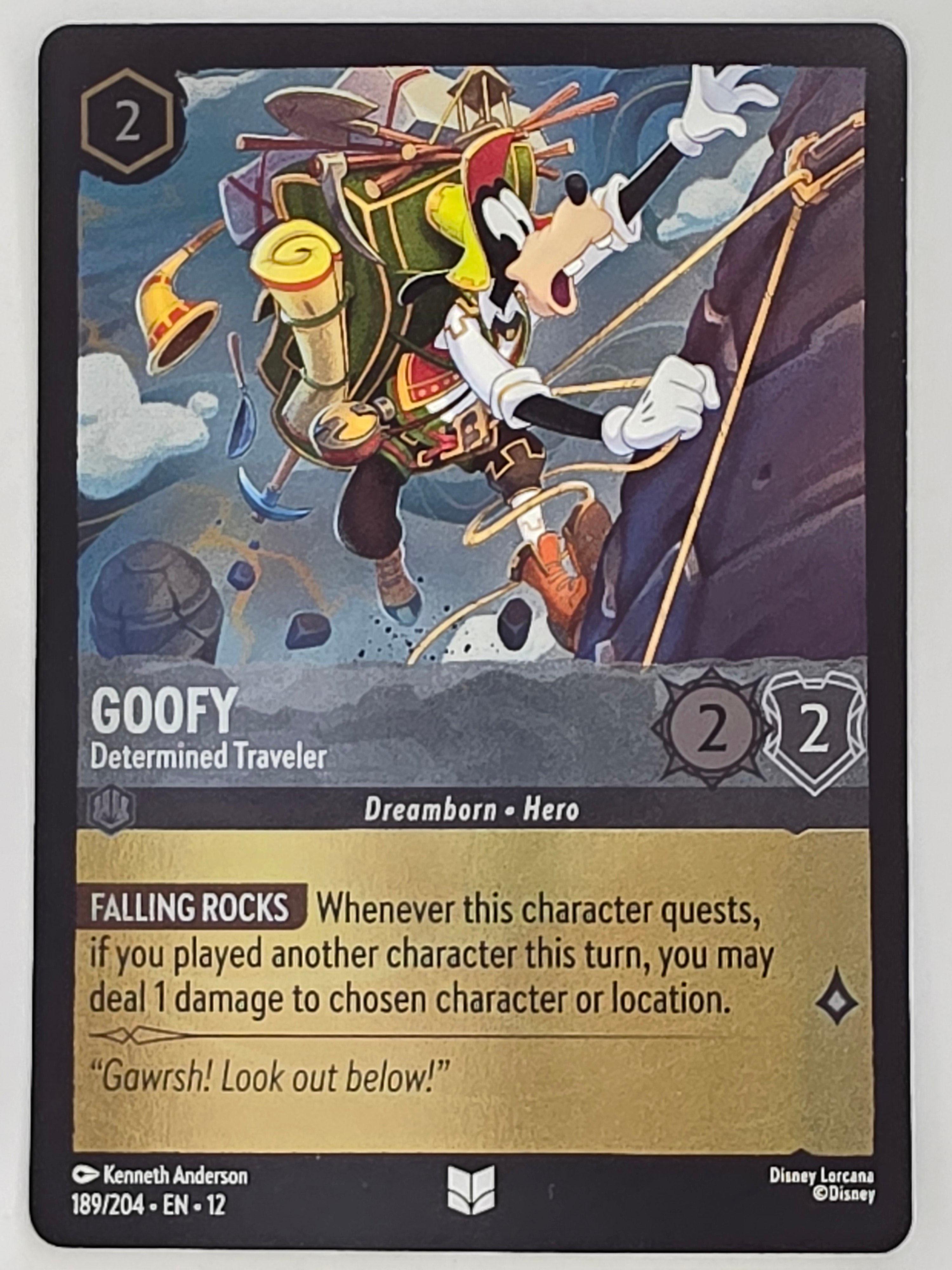 Disney Lorcana Wilds Unknown | Coldfoil | #189/204 | Goofy Determined Traveler | Uncommon