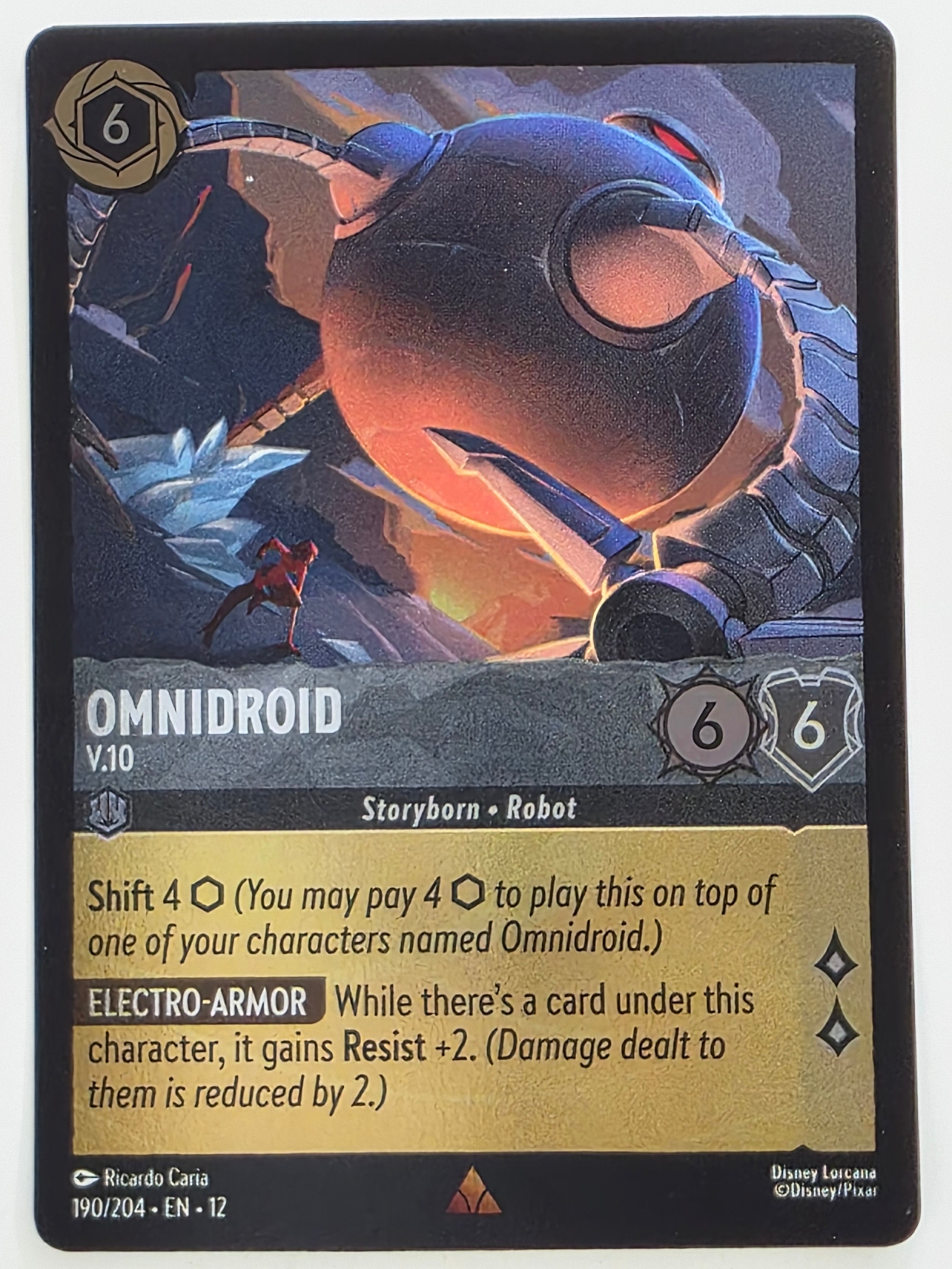 Disney Lorcana Wilds Unknown | Coldfoil | #190/204 | Omnidroid V.10 | Rare