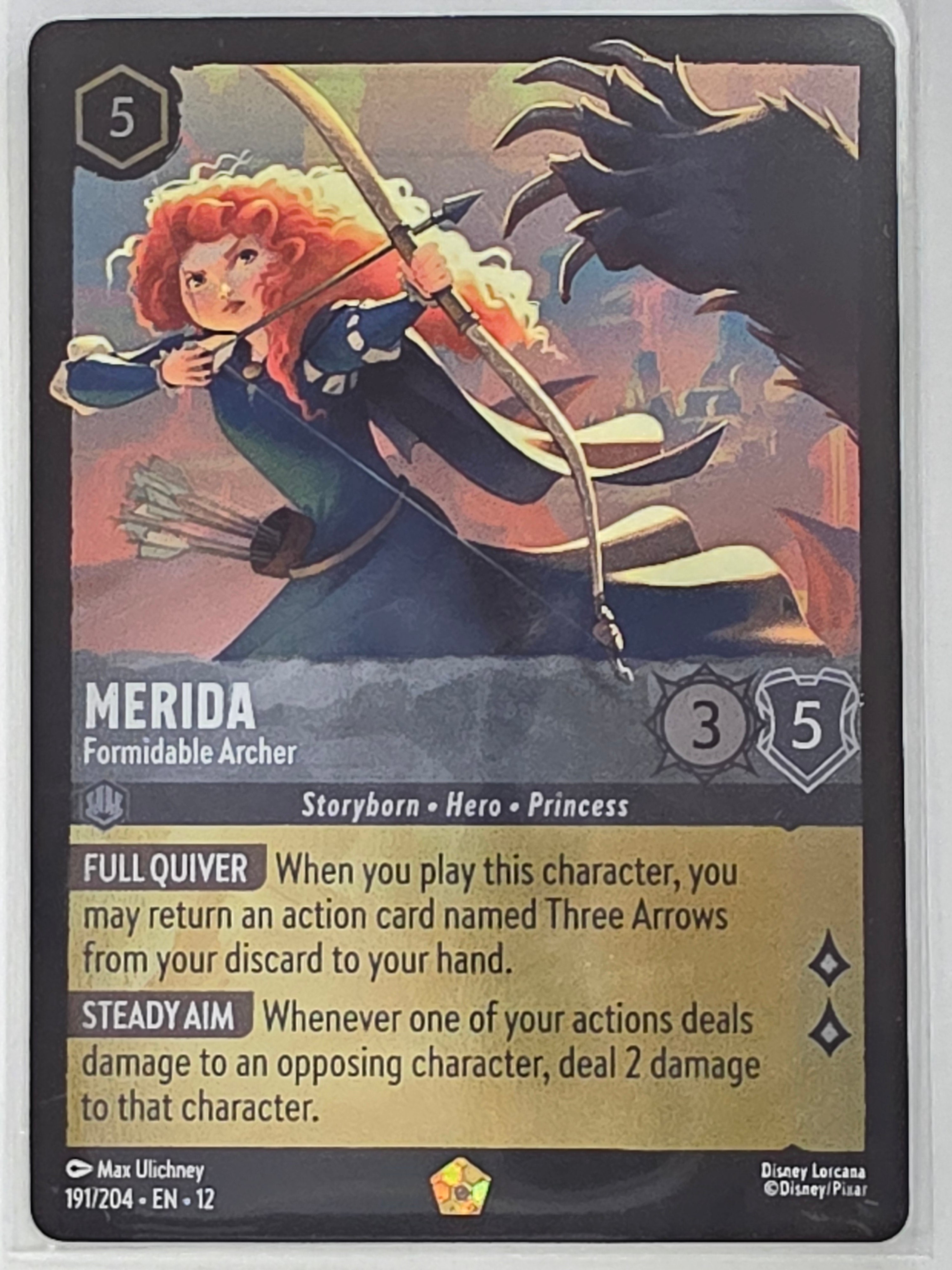 Disney Lorcana Wilds Unknown | Coldfoil | #191/204 | Merida Formidable Archer | Legendary