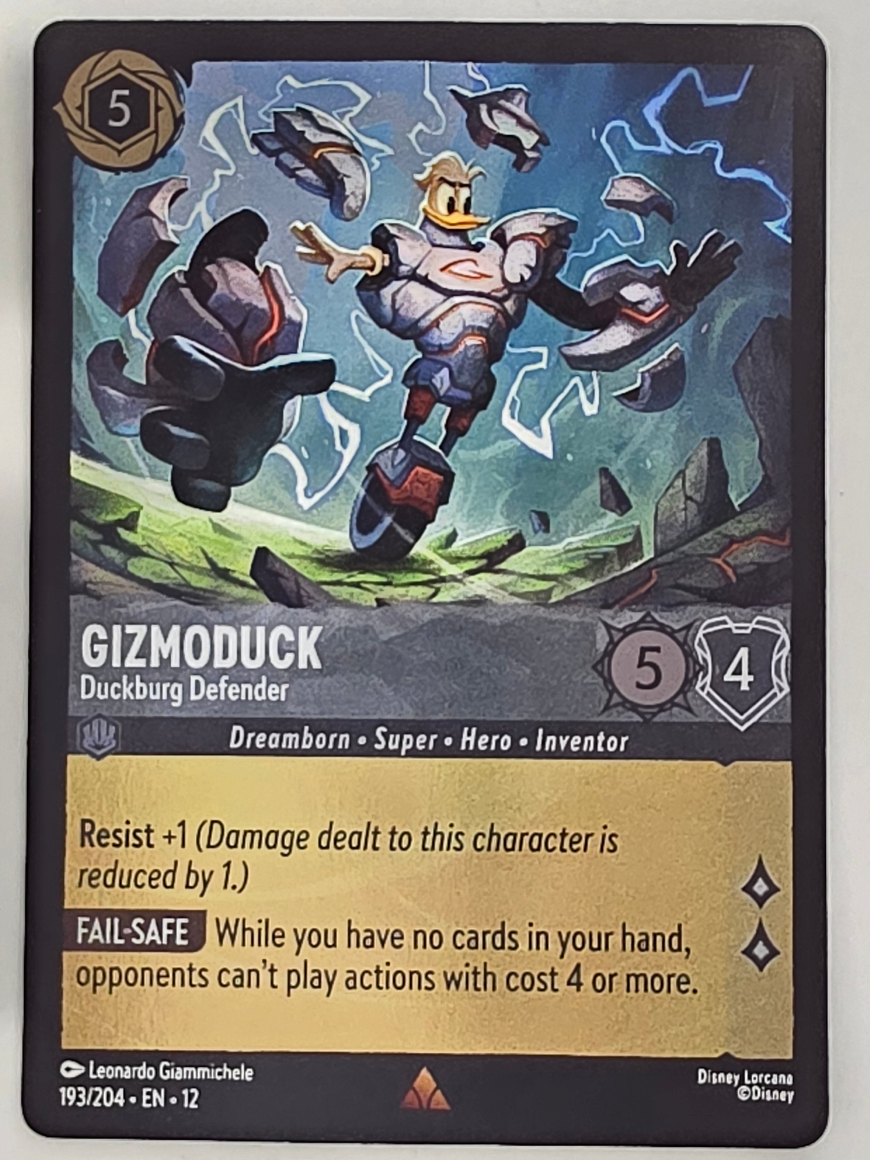 Disney Lorcana Wilds Unknown | Coldfoil | #193/204 | Gizmoduck Duckburg Defender | Rare