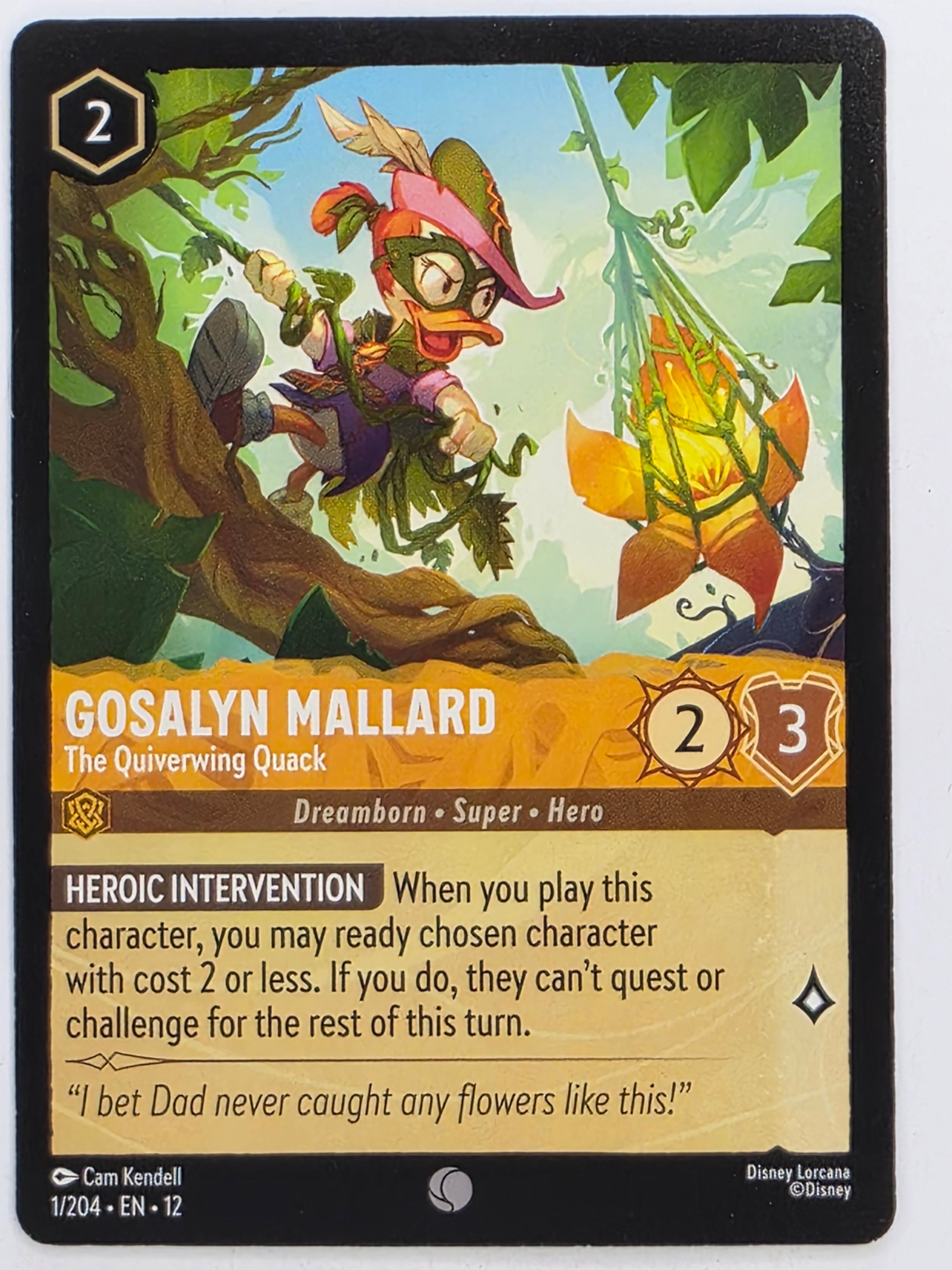 Disney Lorcana Wilds Unknown | #001/204 | Gosalyn Mallard The Quiverwing Quack | Common