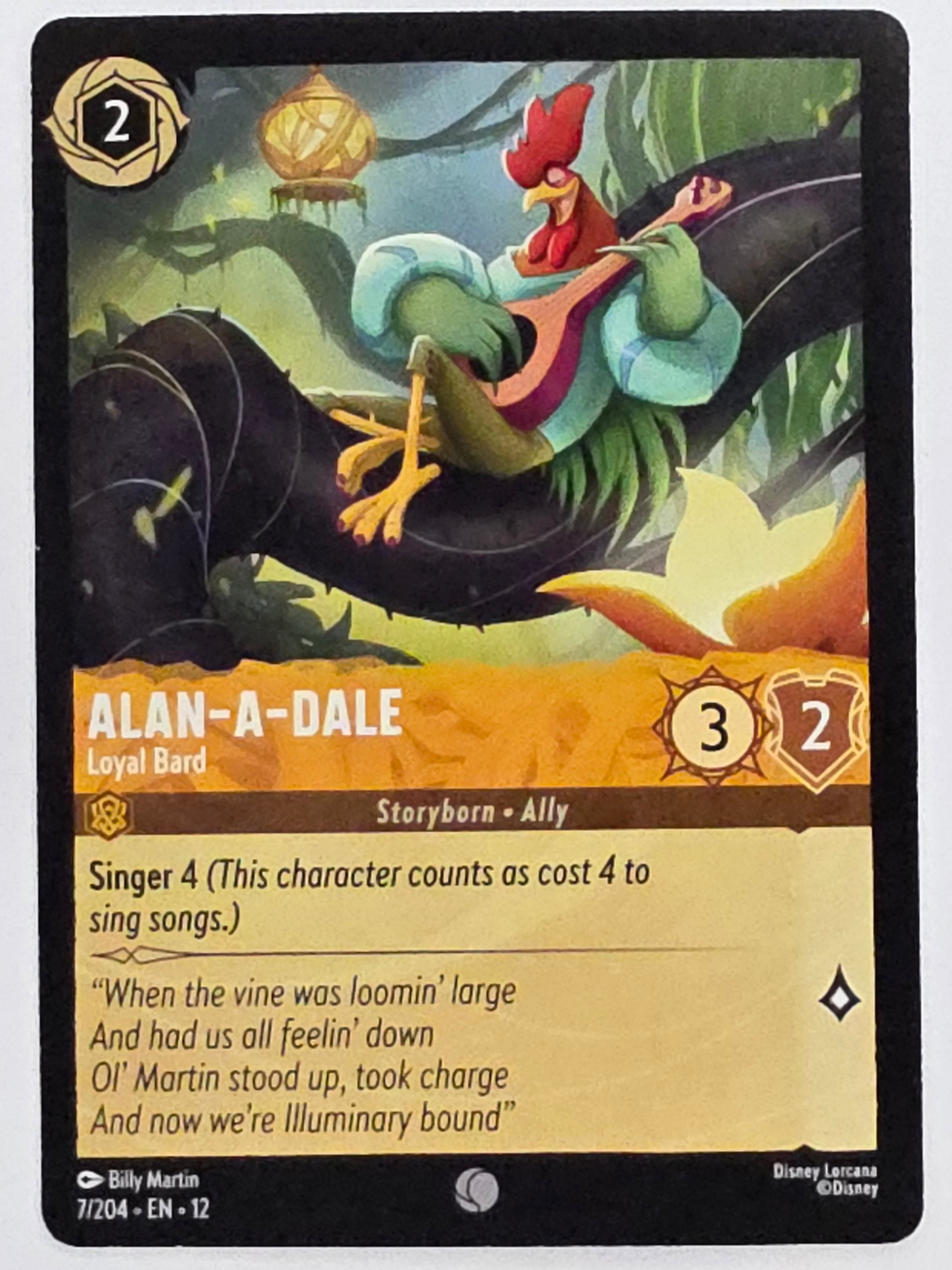 Disney Lorcana Wilds Unknown | #007/204 | Alan-a-Dale Loyal Bard | Common