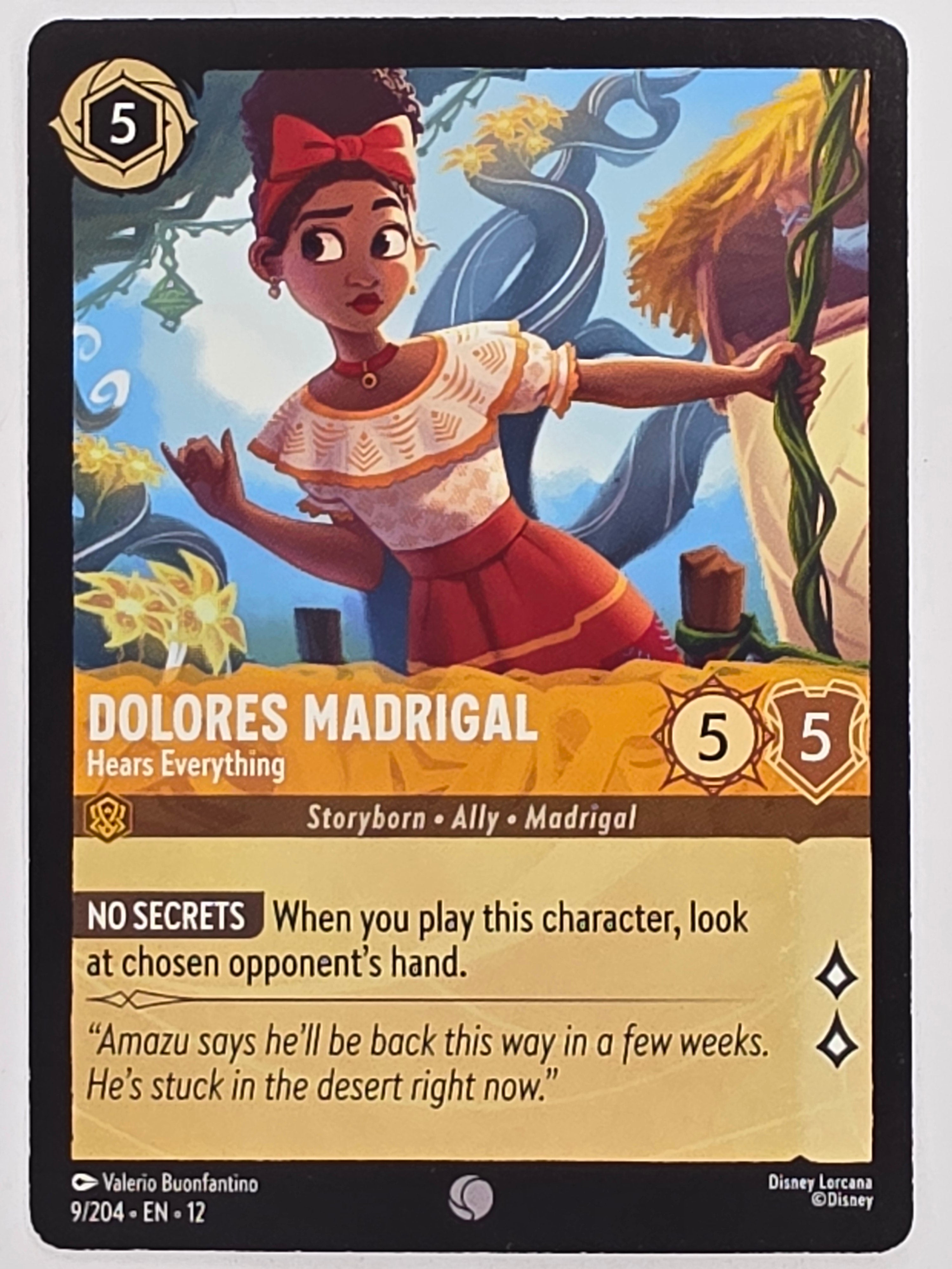 Disney Lorcana Wilds Unknown | #009/204 | Dolores Madrigal Hears Everything | Common
