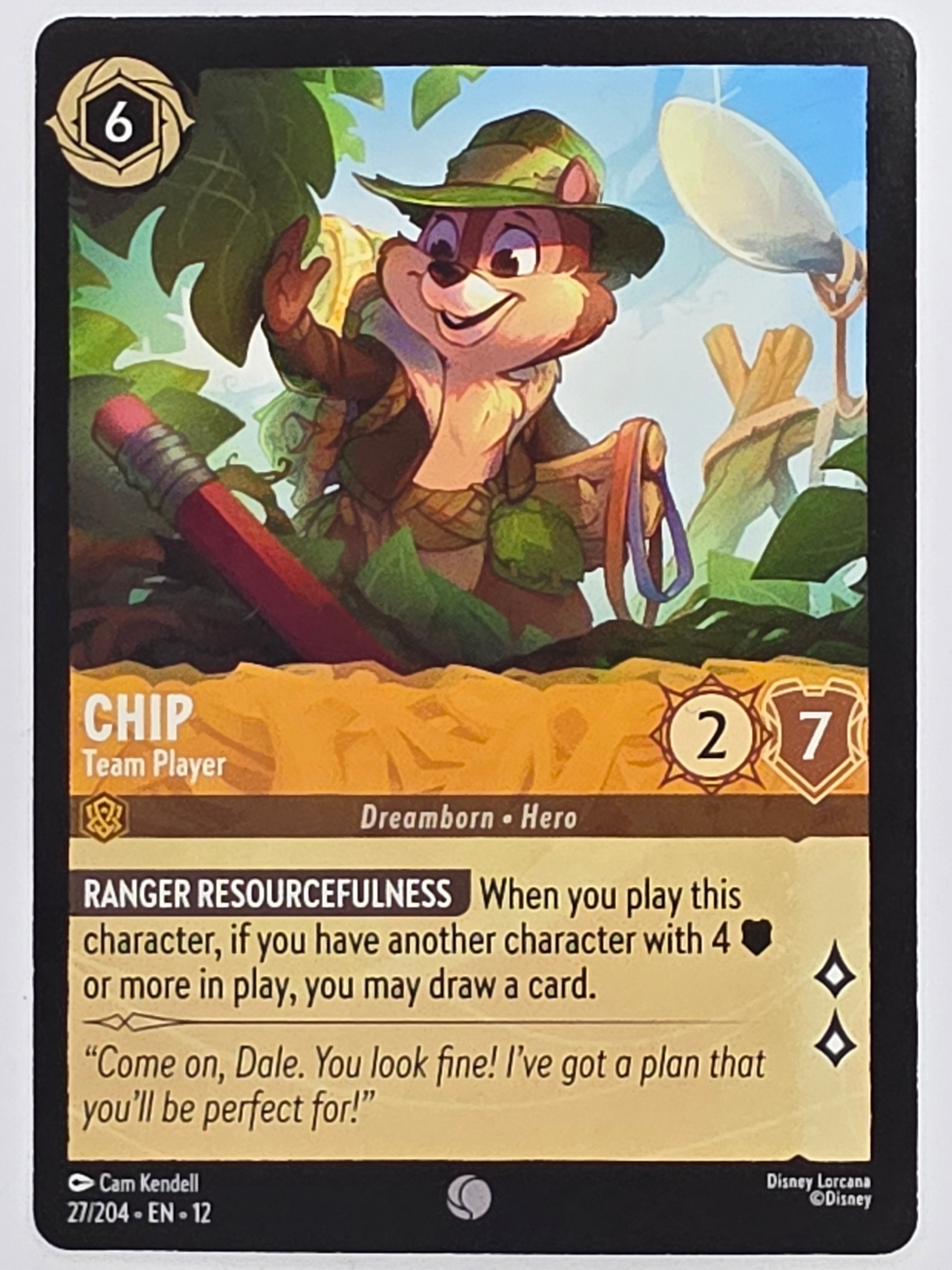 Disney Lorcana Wilds Unknown | #027/204 | Chip Team Player | Common