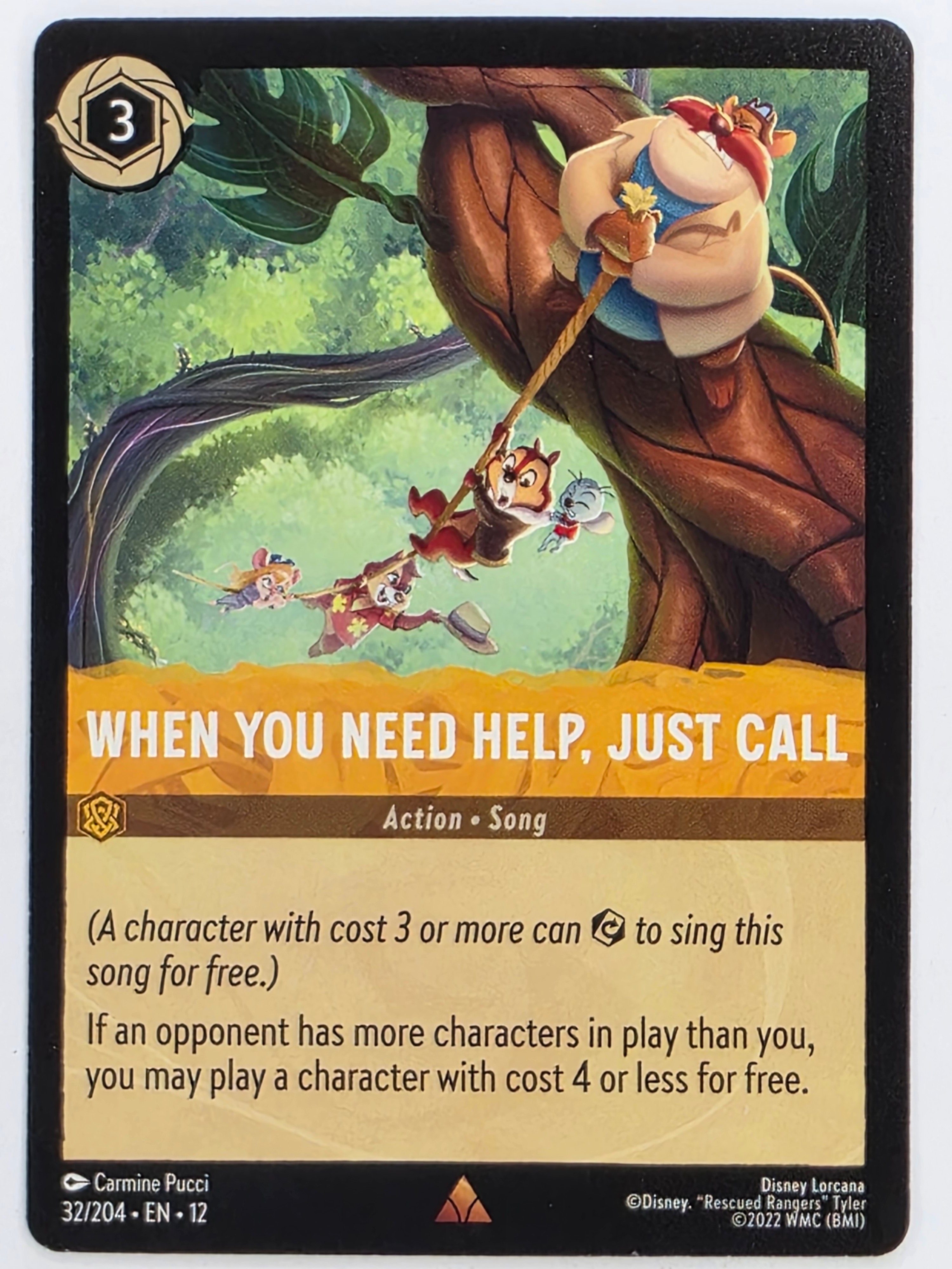 Disney Lorcana Wilds Unknown | #032/204 | When You Need Help, Just Call | Rare
