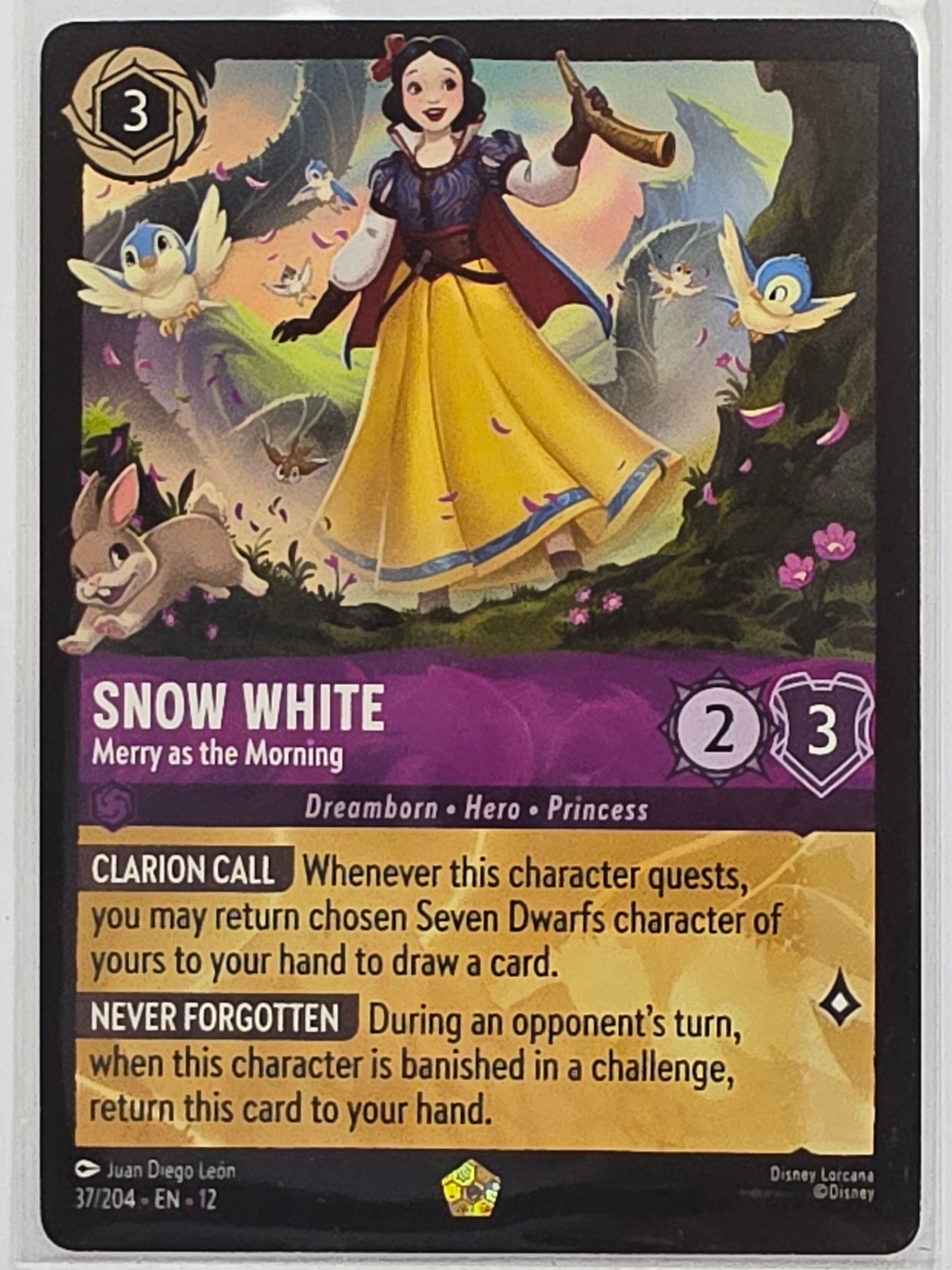 Disney Lorcana Wilds Unknown | #037/204 | Snow White Merry as the Morning | Legendary