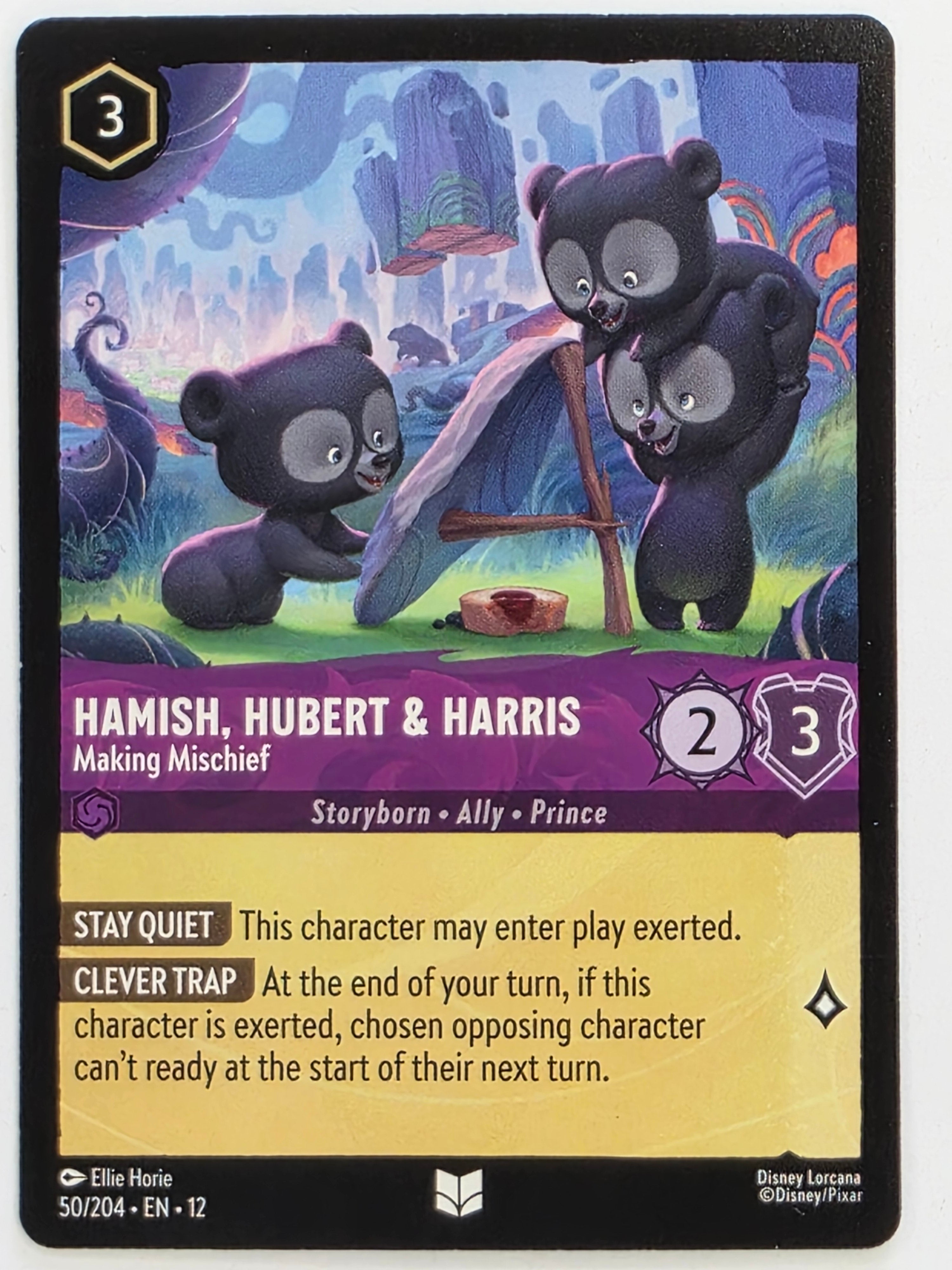 Disney Lorcana Wilds Unknown | #050/204 | Hamish Hubert & Harris Making Mischief | Uncommon
