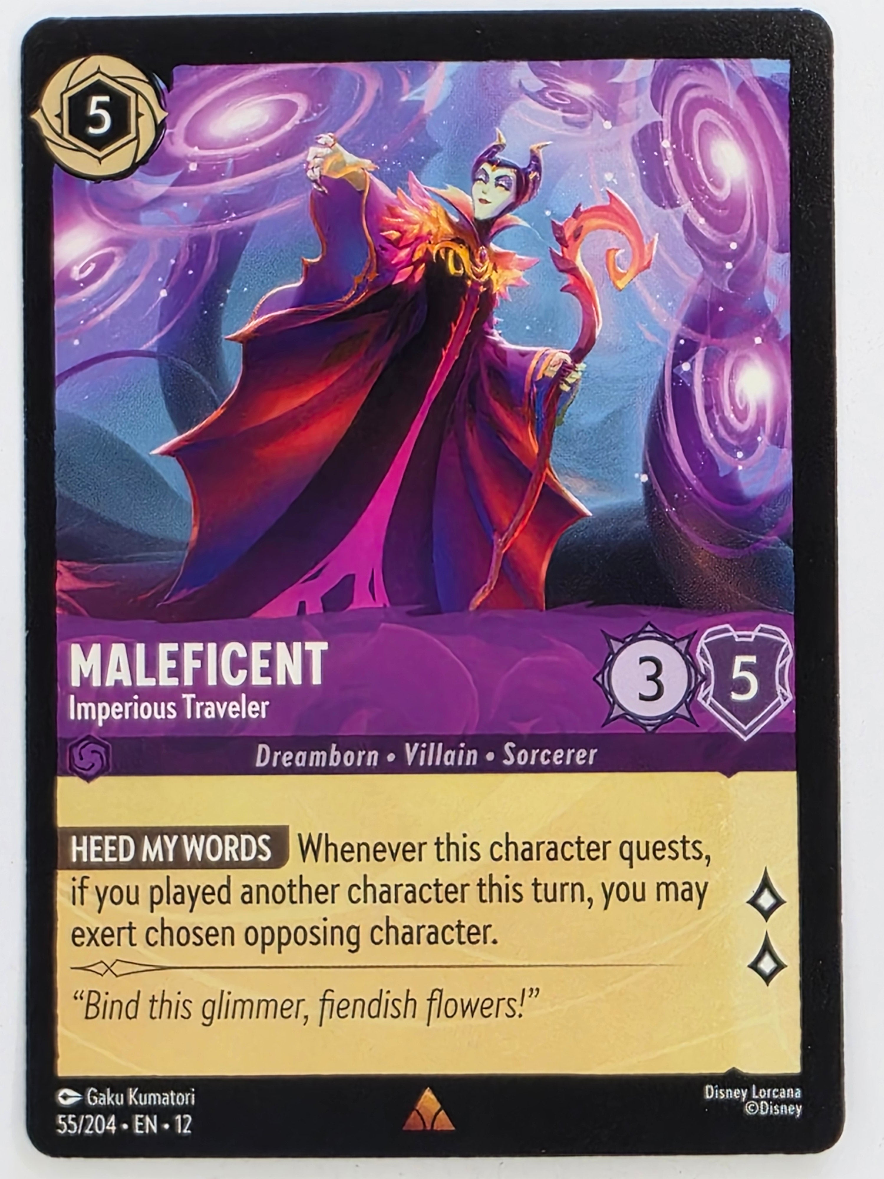 Disney Lorcana Wilds Unknown | #055/204 | Maleficent Imperious Traveler | Rare