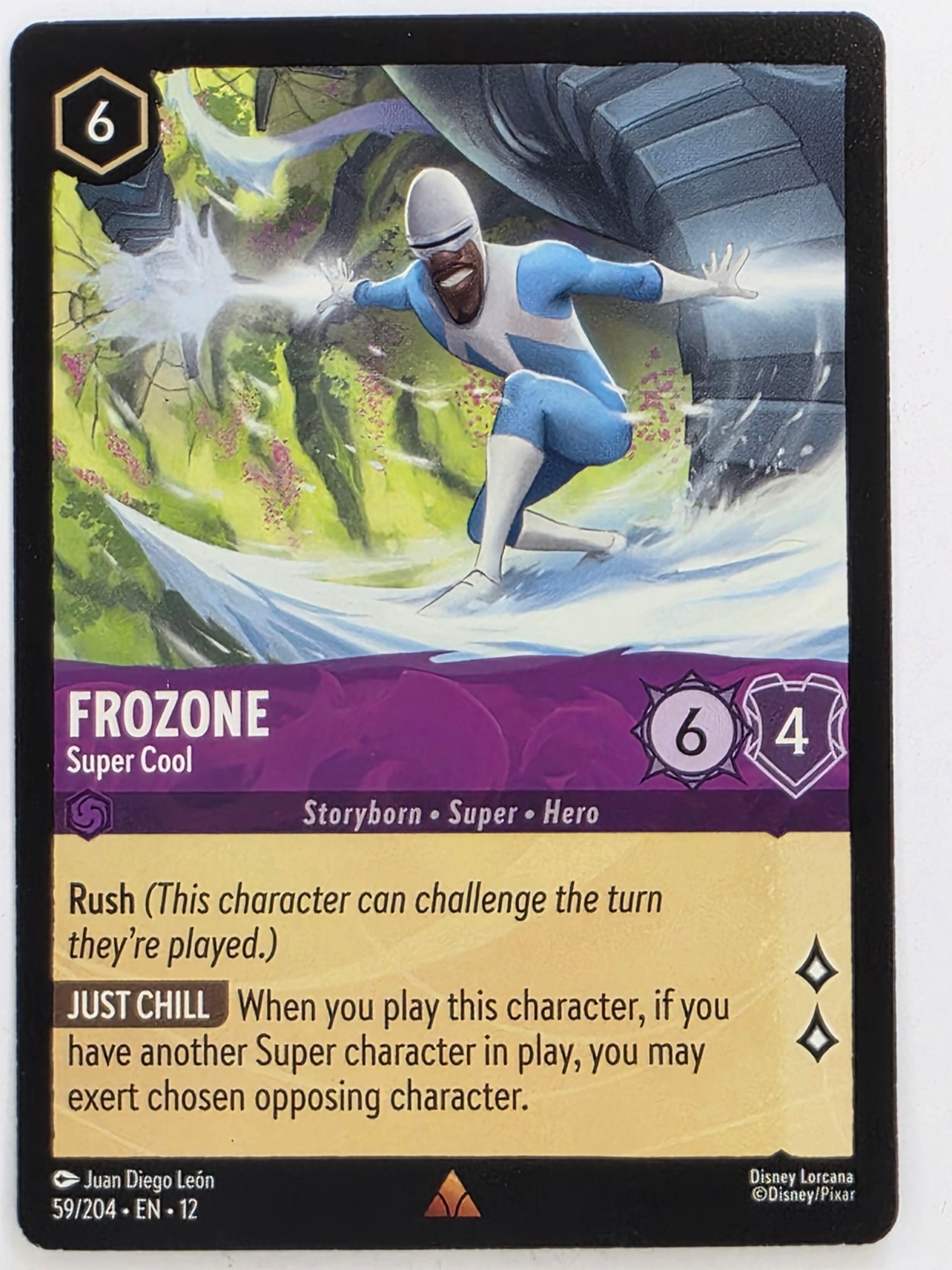 Disney Lorcana Wilds Unknown | #059/204 | Frozone Super Cool | Rare