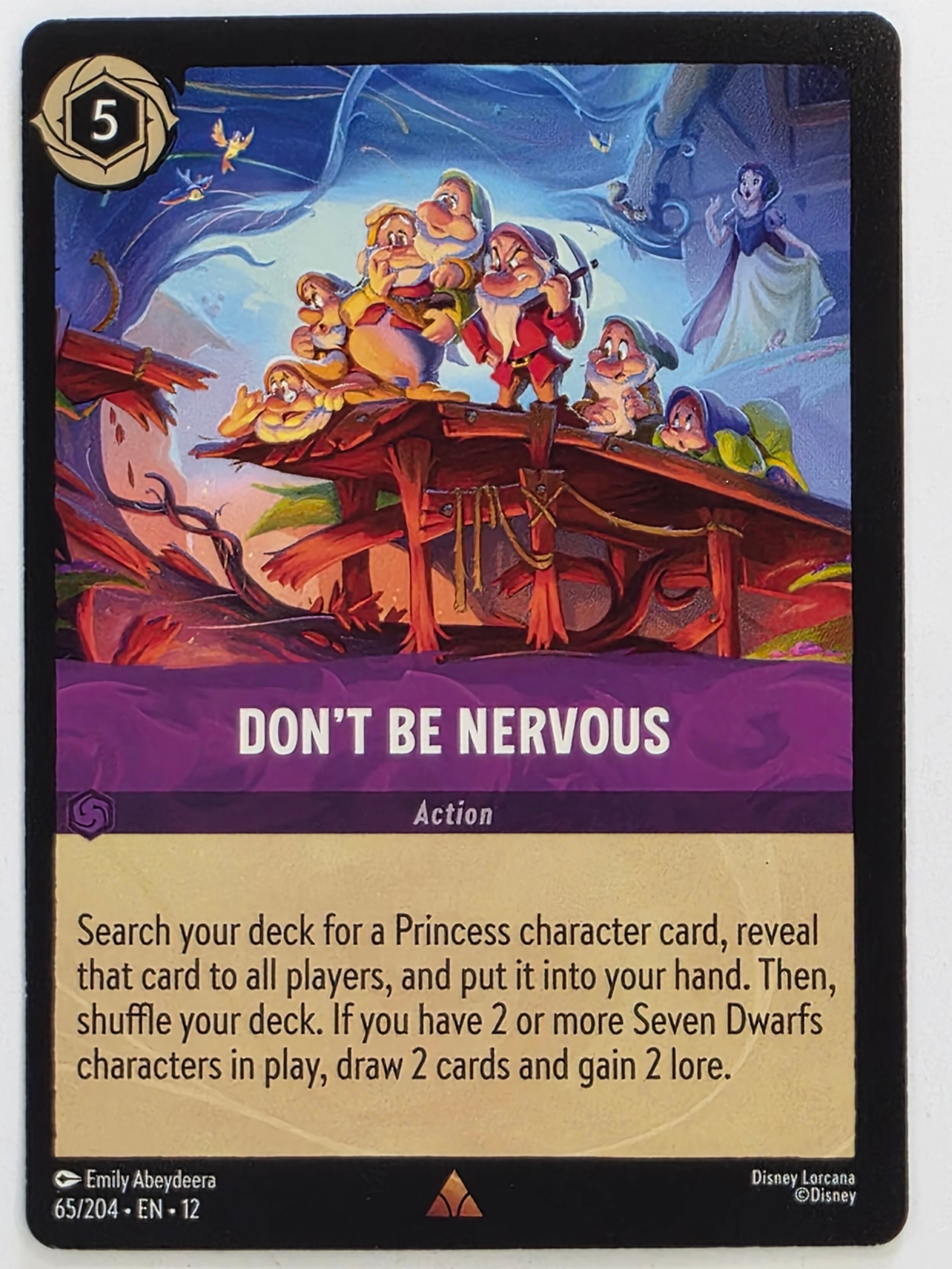 Disney Lorcana Wilds Unknown | #065/204 | Don't Be Nervous | Rare