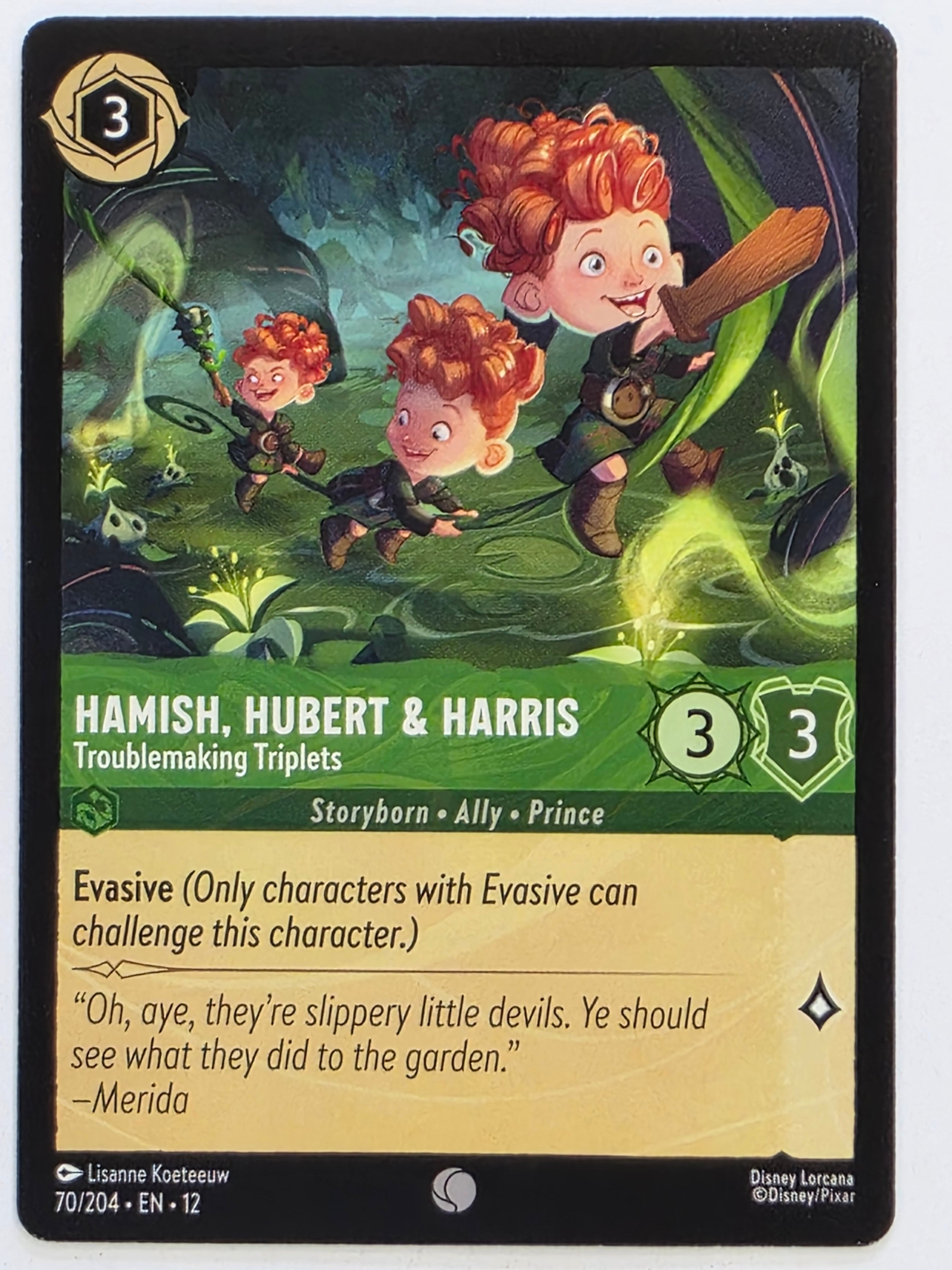 Disney Lorcana Wilds Unknown | #070/204 | Hamish Hubert & Harris Troublemaking Triplets | Common