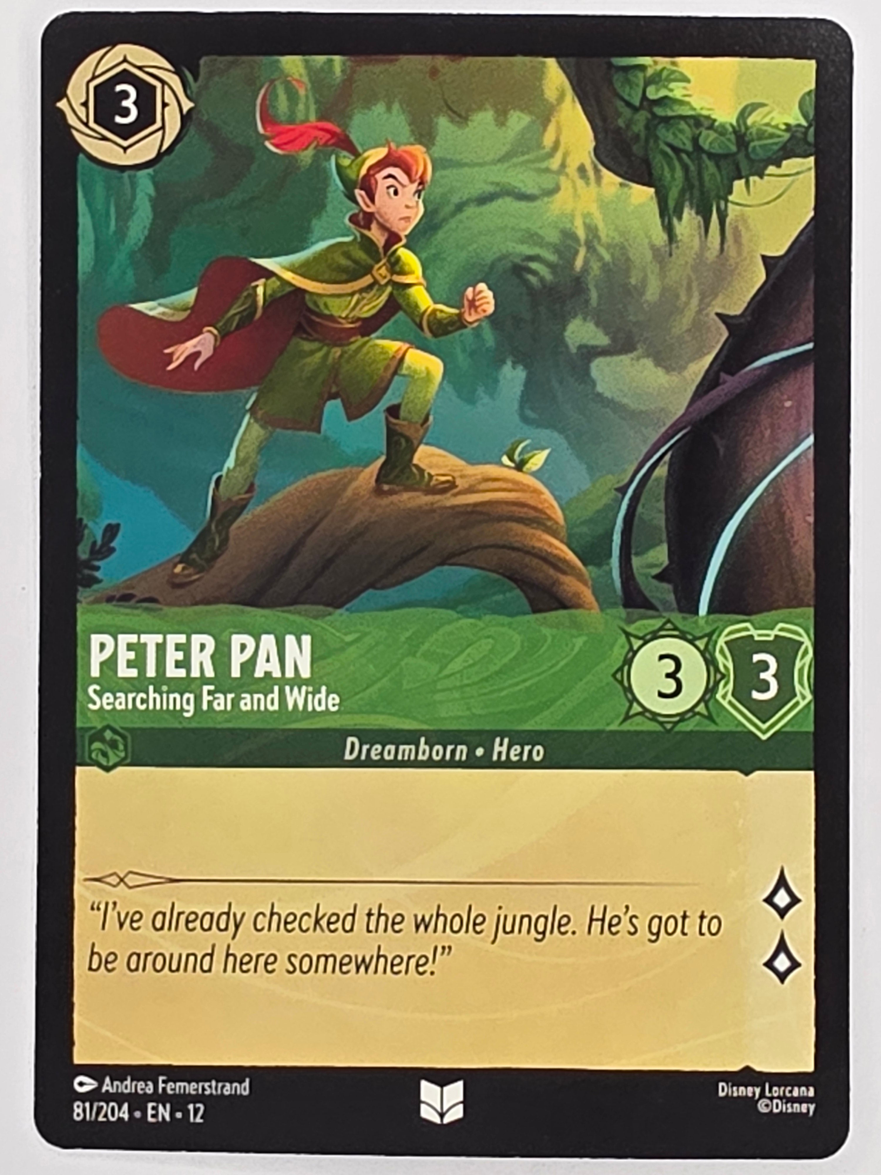 Disney Lorcana Wilds Unknown | #081/204 | Peter Pan Searching Far and Wide | Uncommon