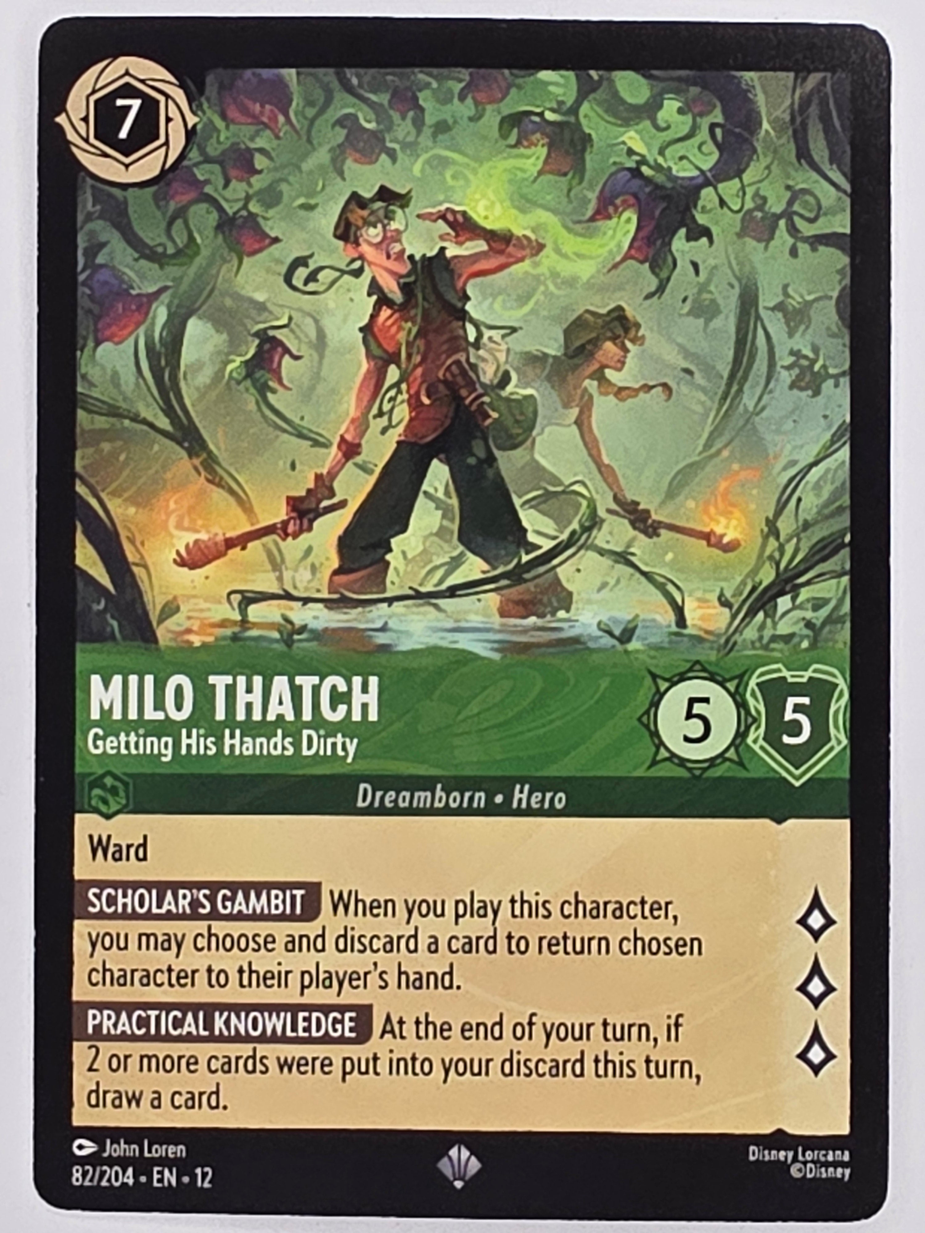 Disney Lorcana Wilds Unknown | #082/204 | Milo Thatch Getting His Hands Dirty | Super Rare