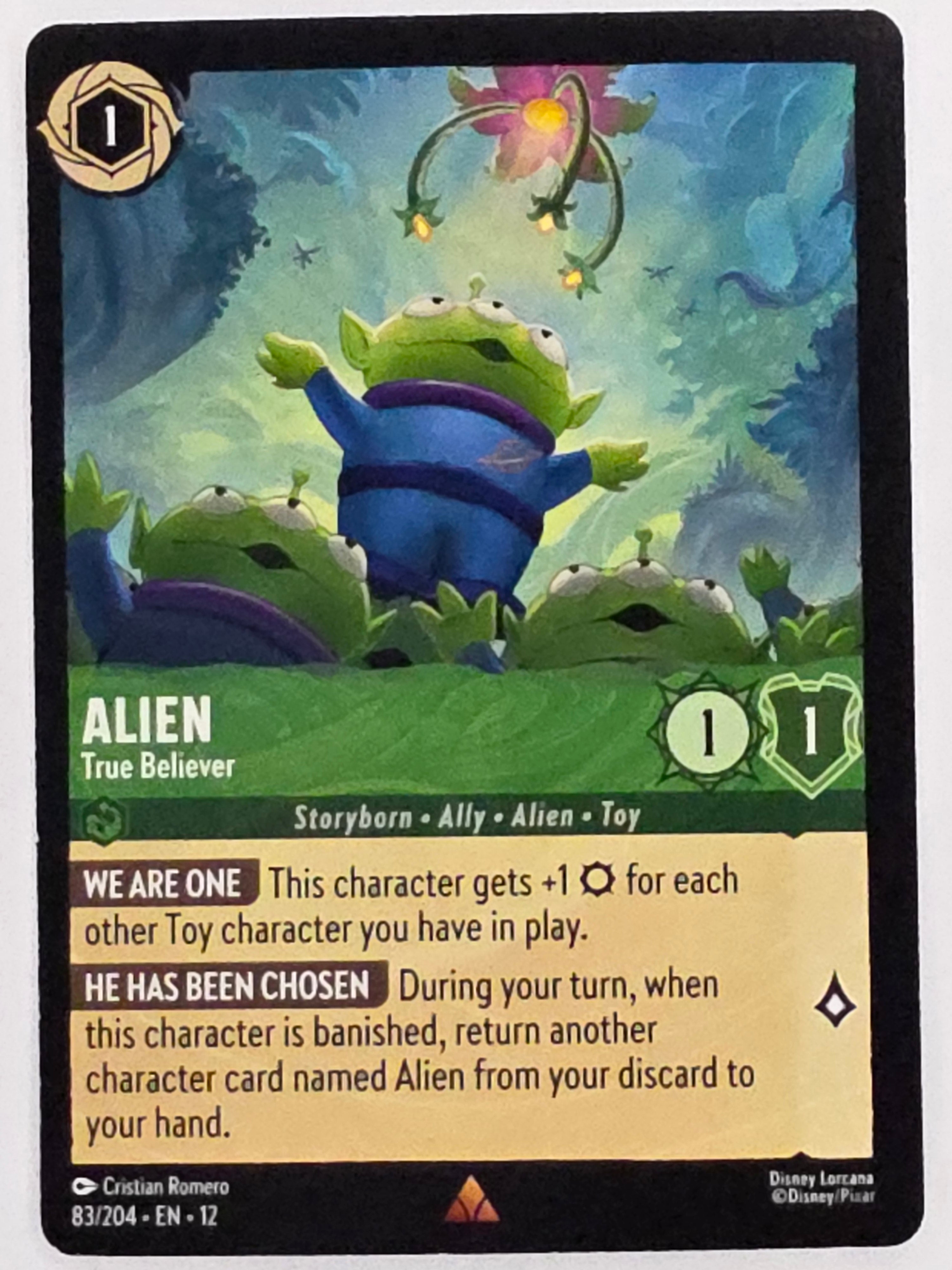 Disney Lorcana Wilds Unknown | #083/204 | Alien True Believer | Rare