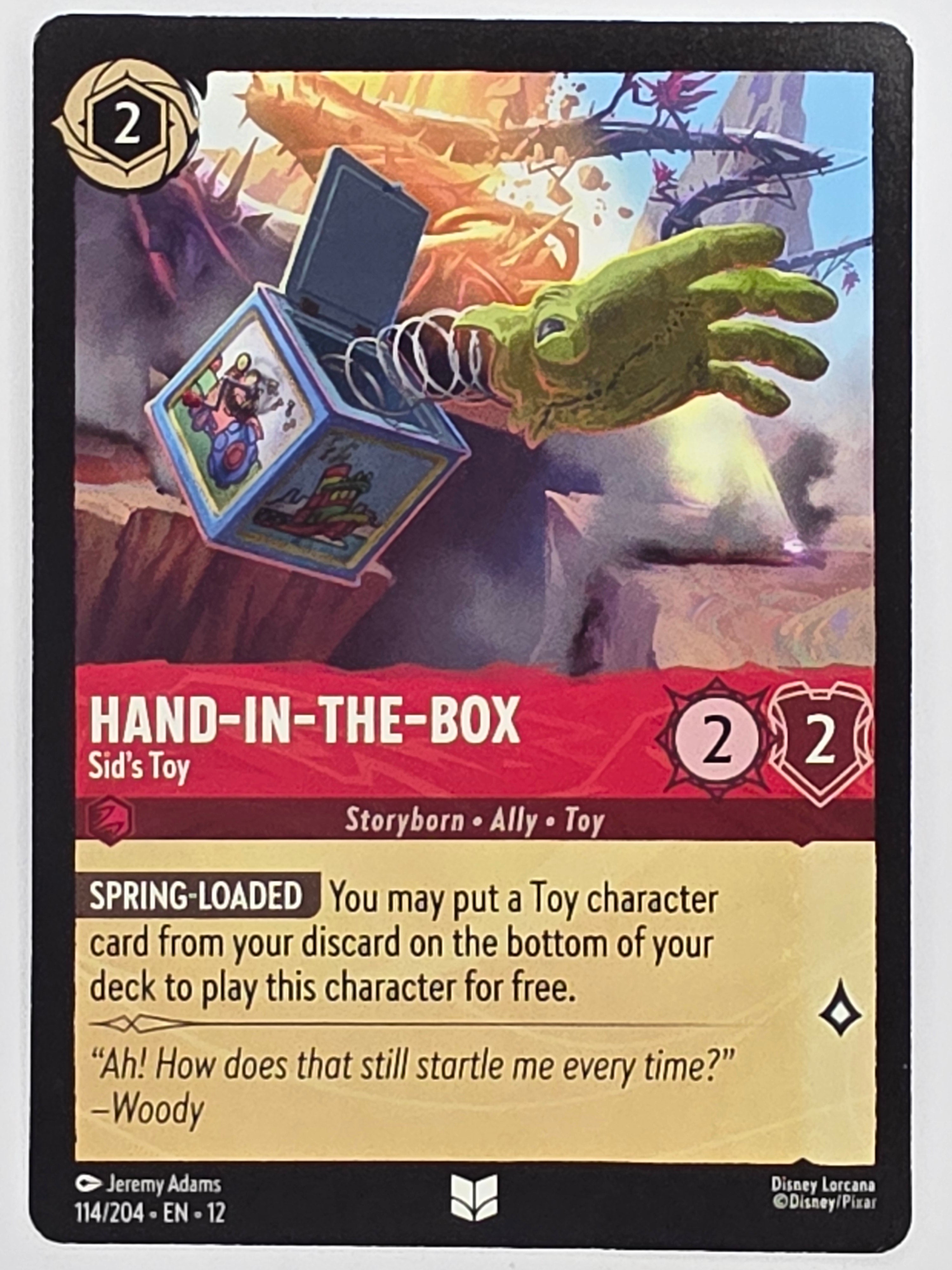 Disney Lorcana Wilds Unknown | #114/204 | Hand-In-The-Box Sid's Toy | Uncommon