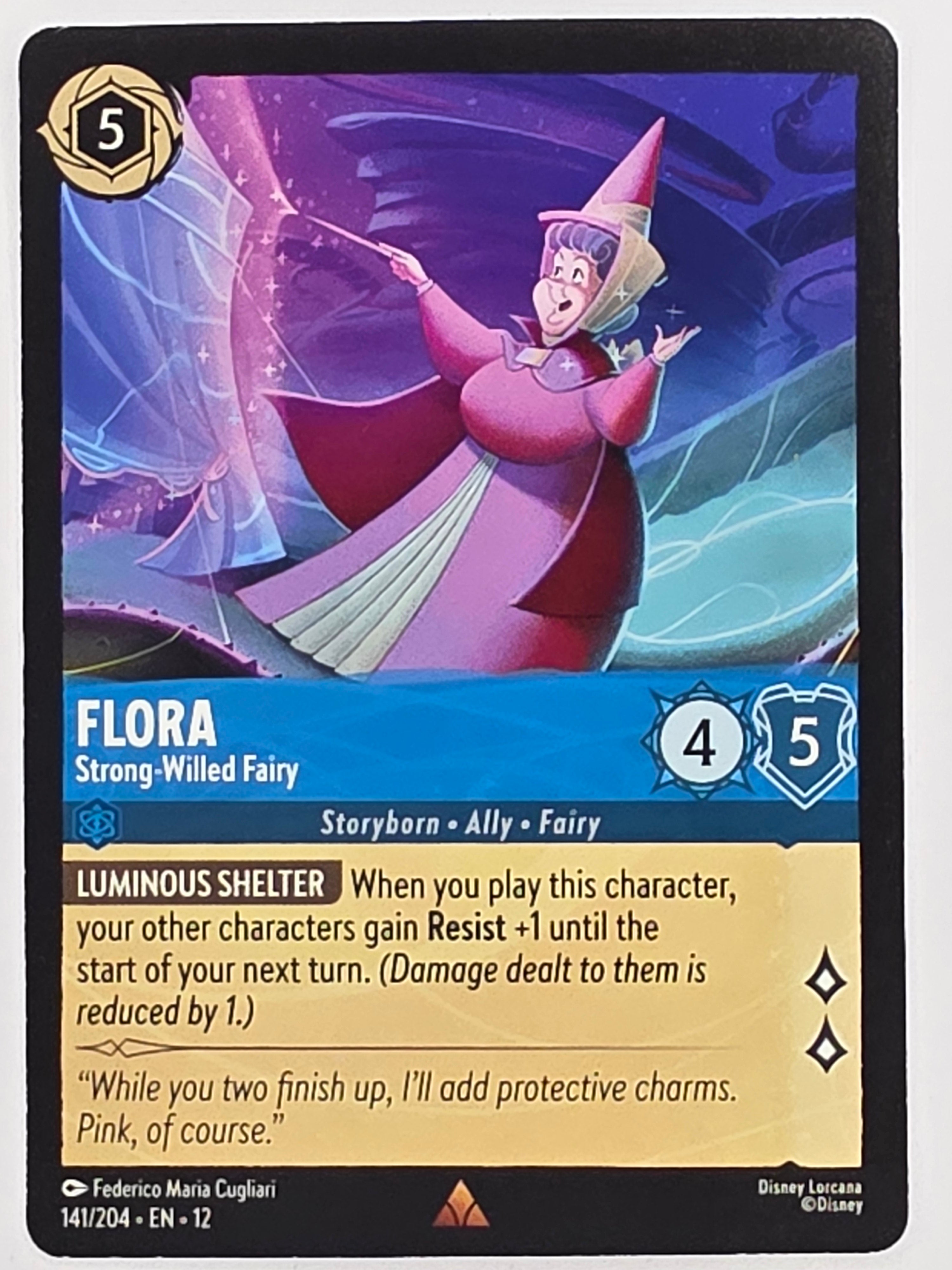 Disney Lorcana Wilds Unknown | #141/204 | Flora Strong-Willed Fairy | Rare