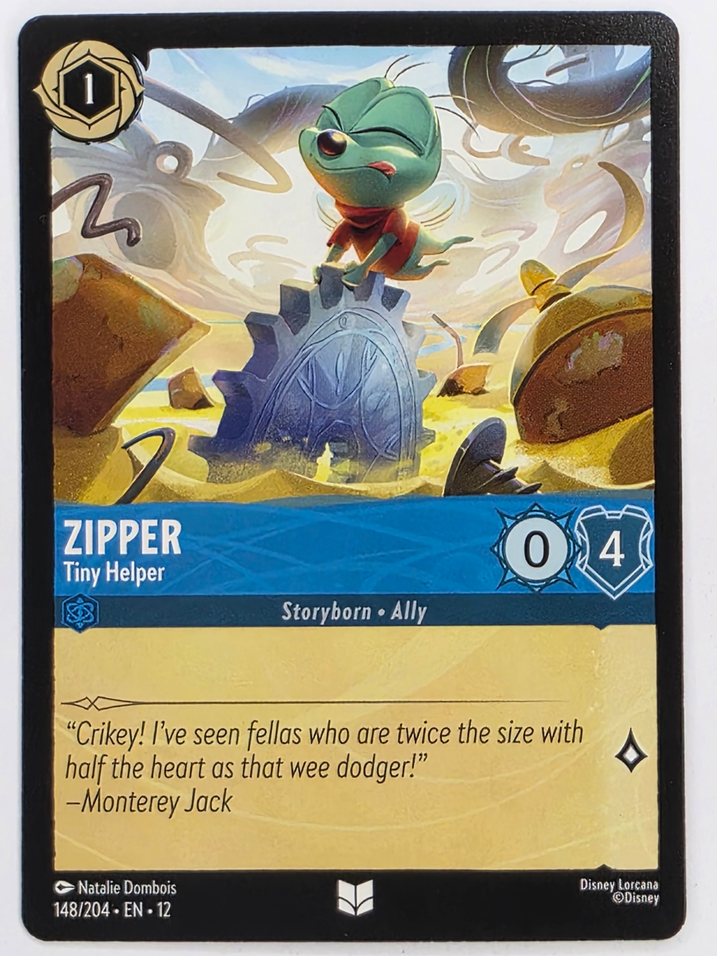 Disney Lorcana Wilds Unknown | #148/204 | Zipper Tiny Helper | Uncommon